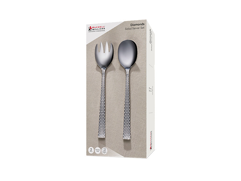 Maxwell & Williams Diamonds Salad Server Set Stainless Steel 2 Piece