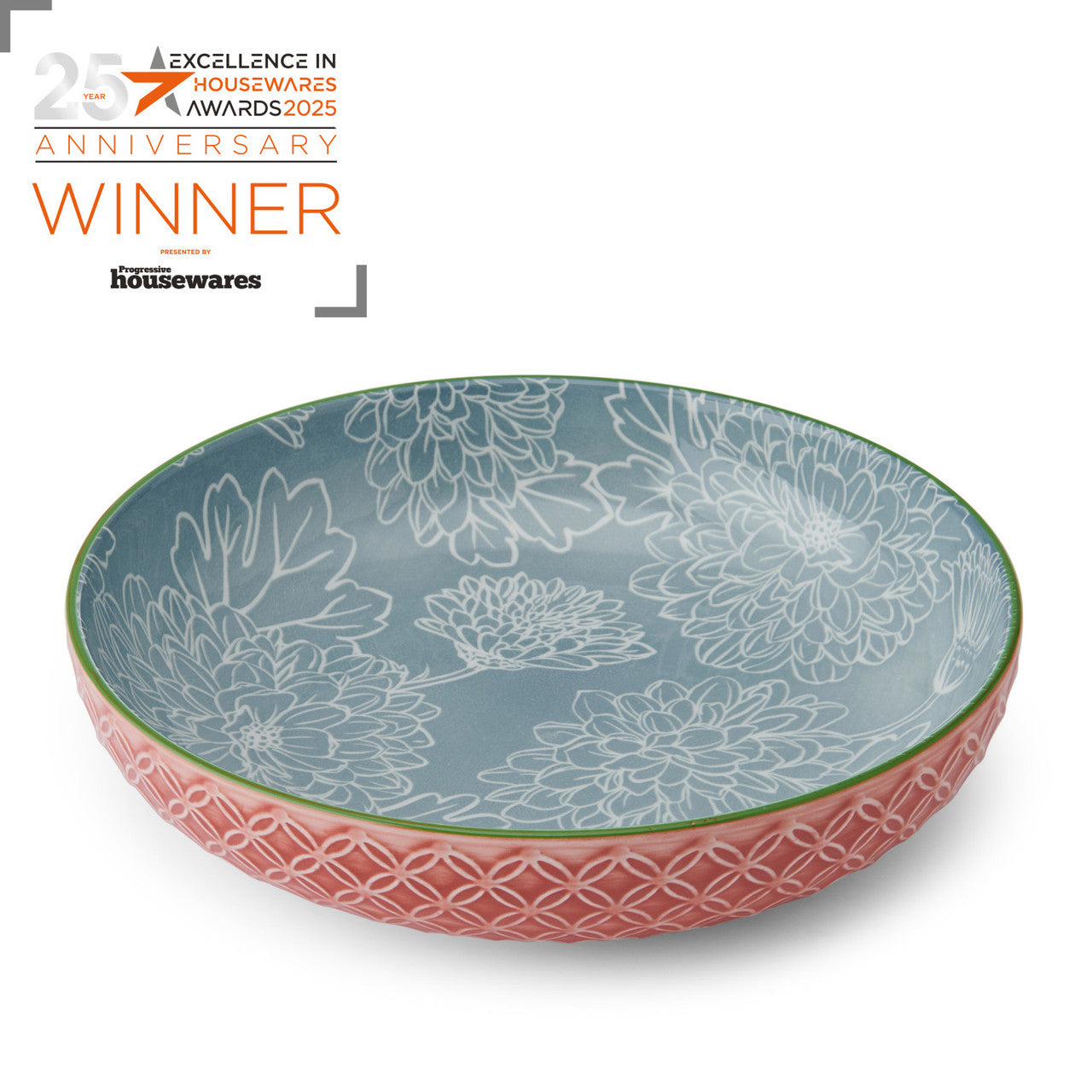 Mikasa Glazed Stoneware Coupe Bowl 21cm (Geometric Leaf)