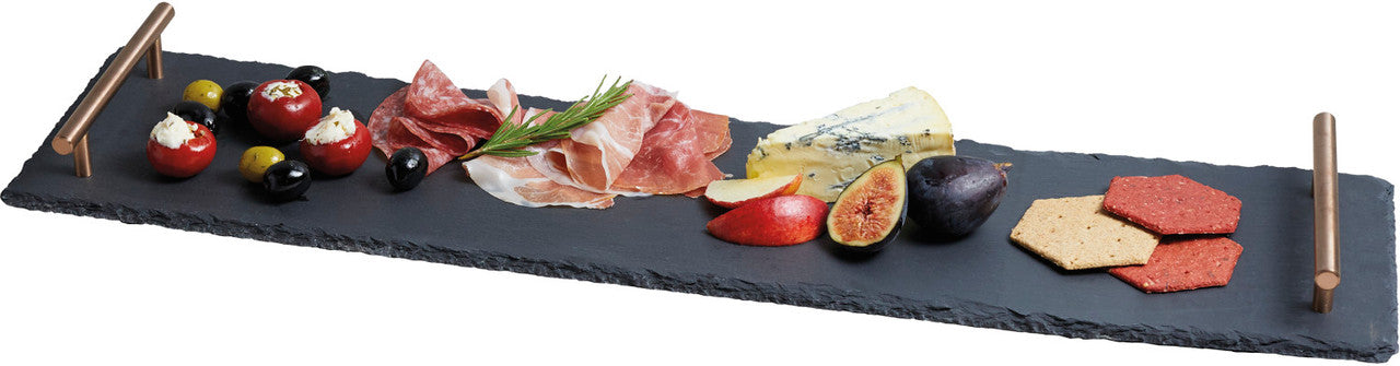Artesà Slate Serving Platter with Copper Handles 60cm