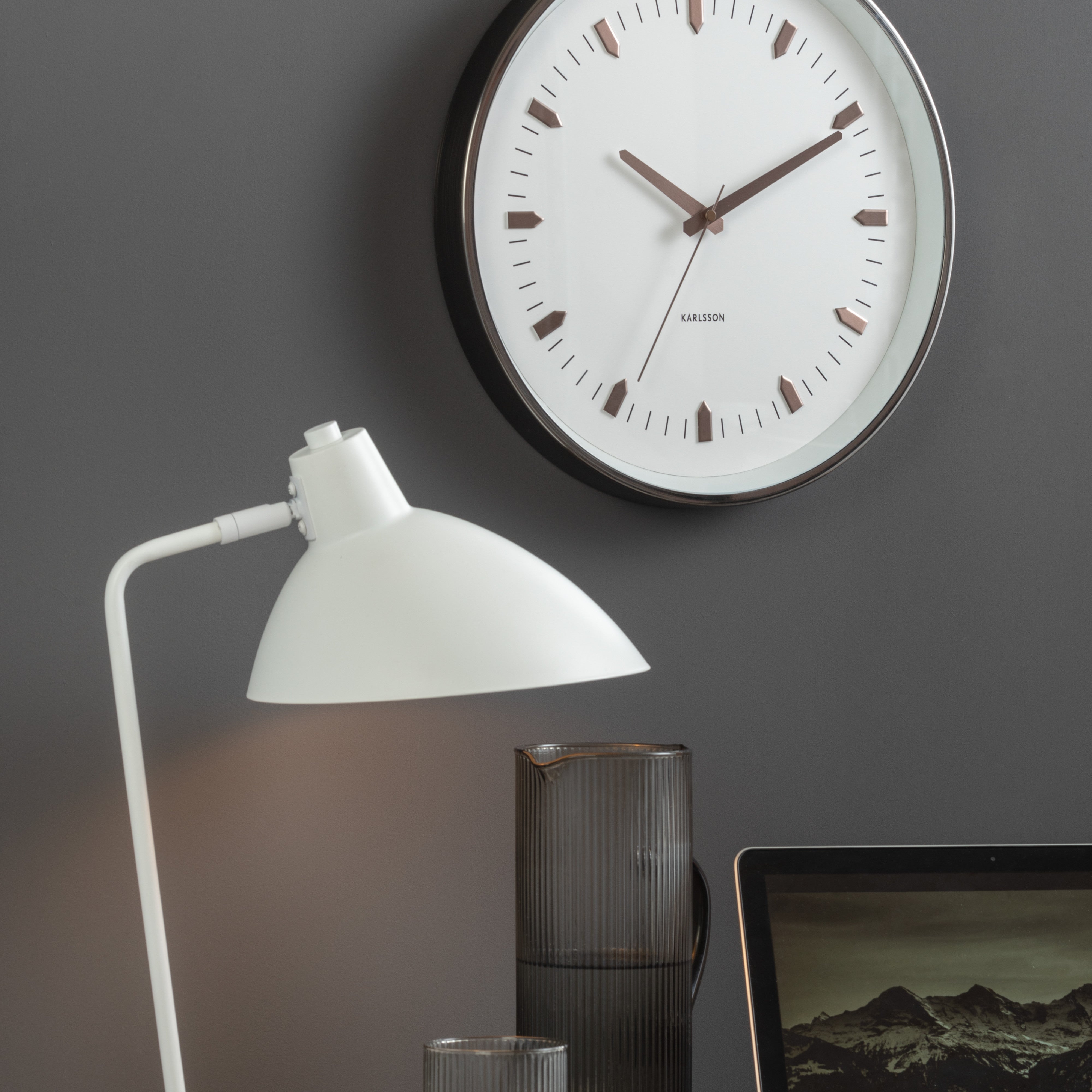 Karlsson Arrow Batons Wall Clock Gun Metal