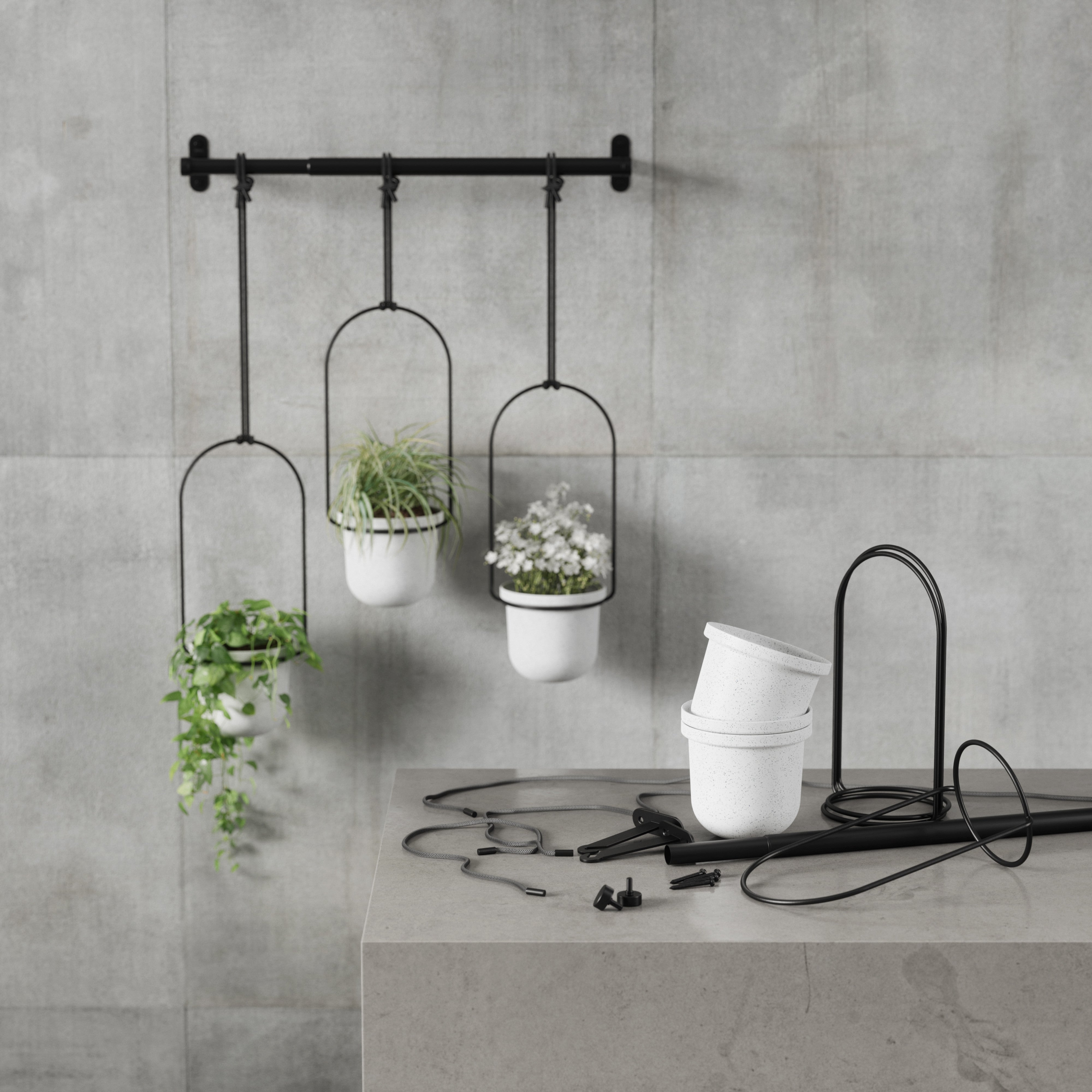 Umbra Triflora Hanging Planter White & Black