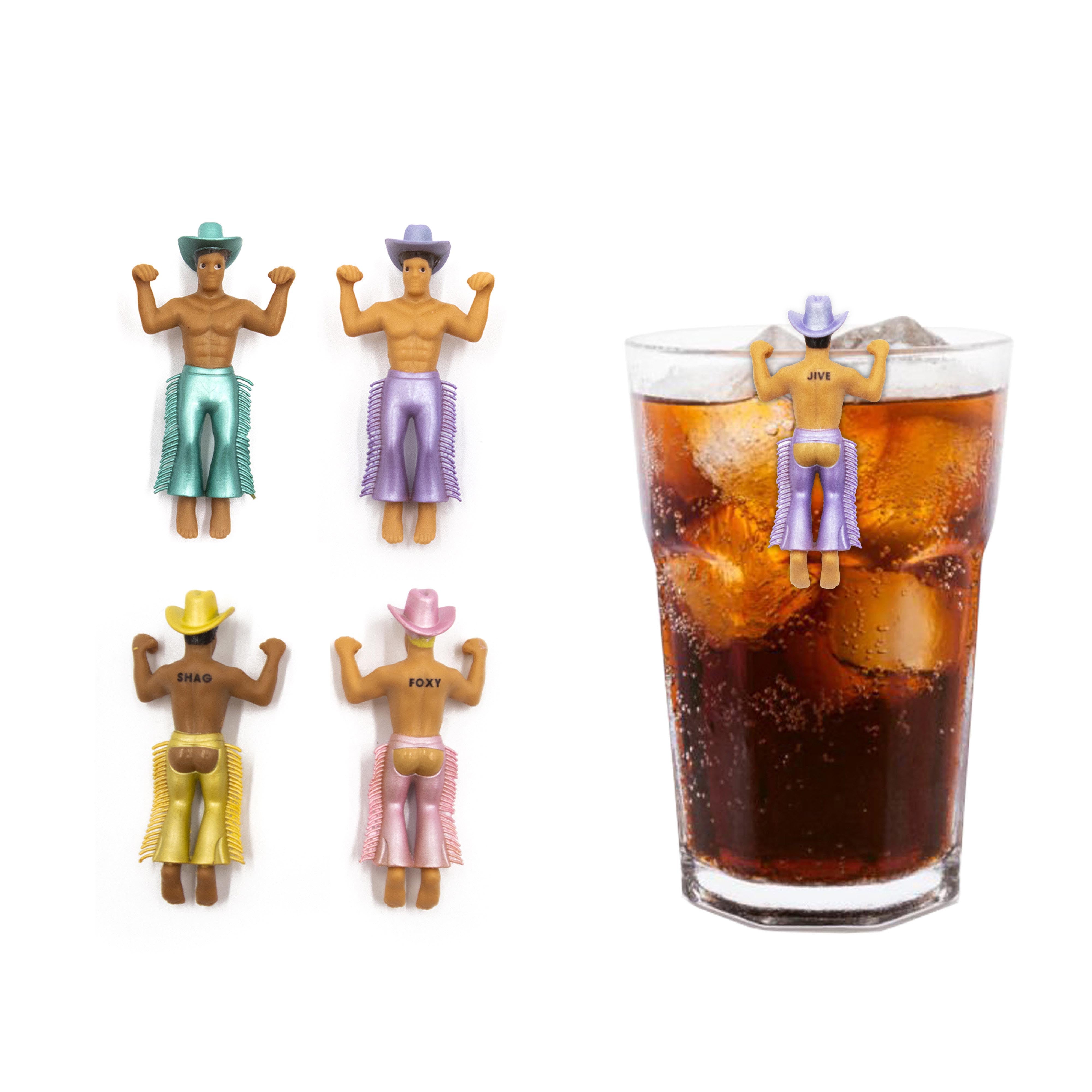 Drinking Buddies Disco Cowboy Drink Markers 4 Piece Set