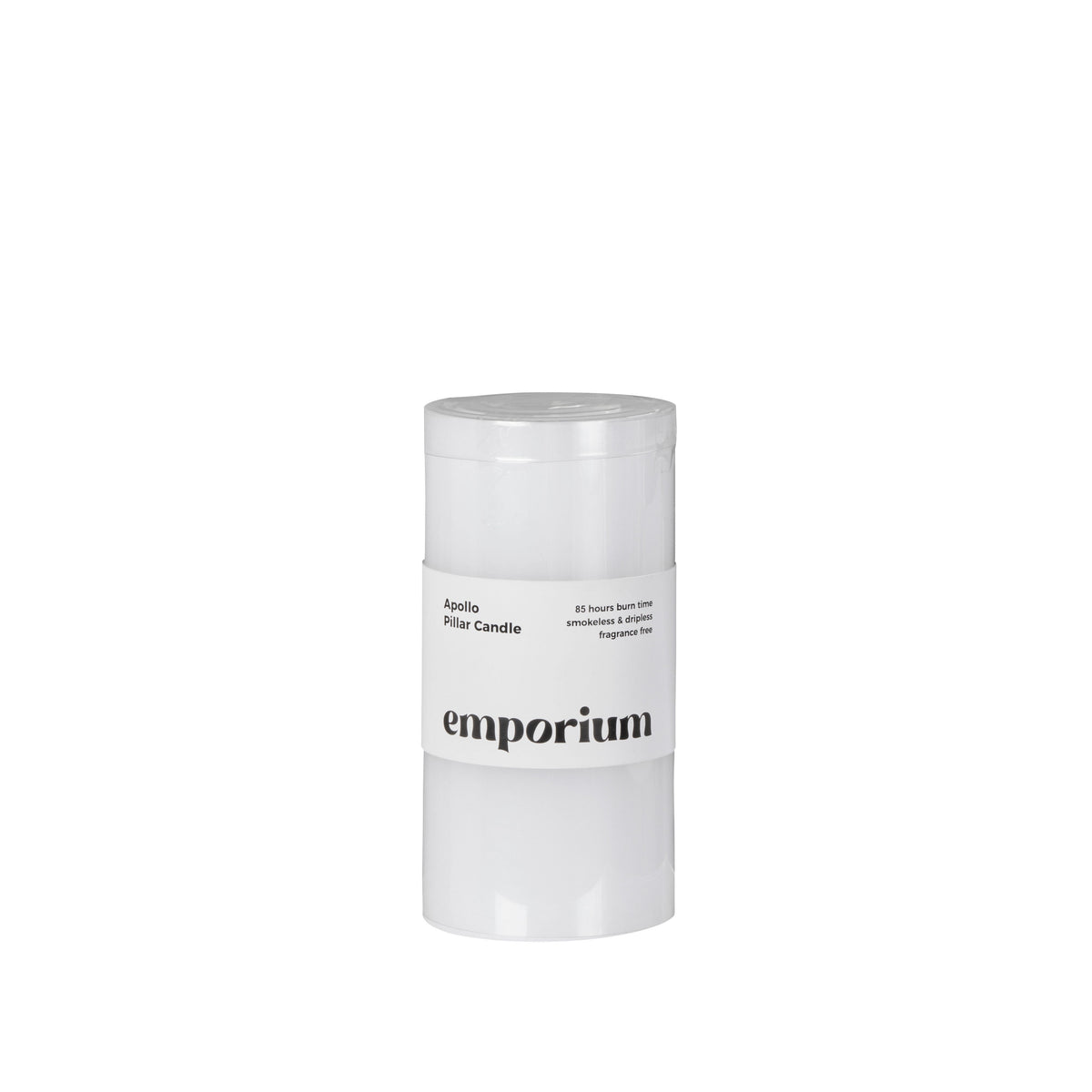 Emporium Apollo Pillar Candle 15cm White