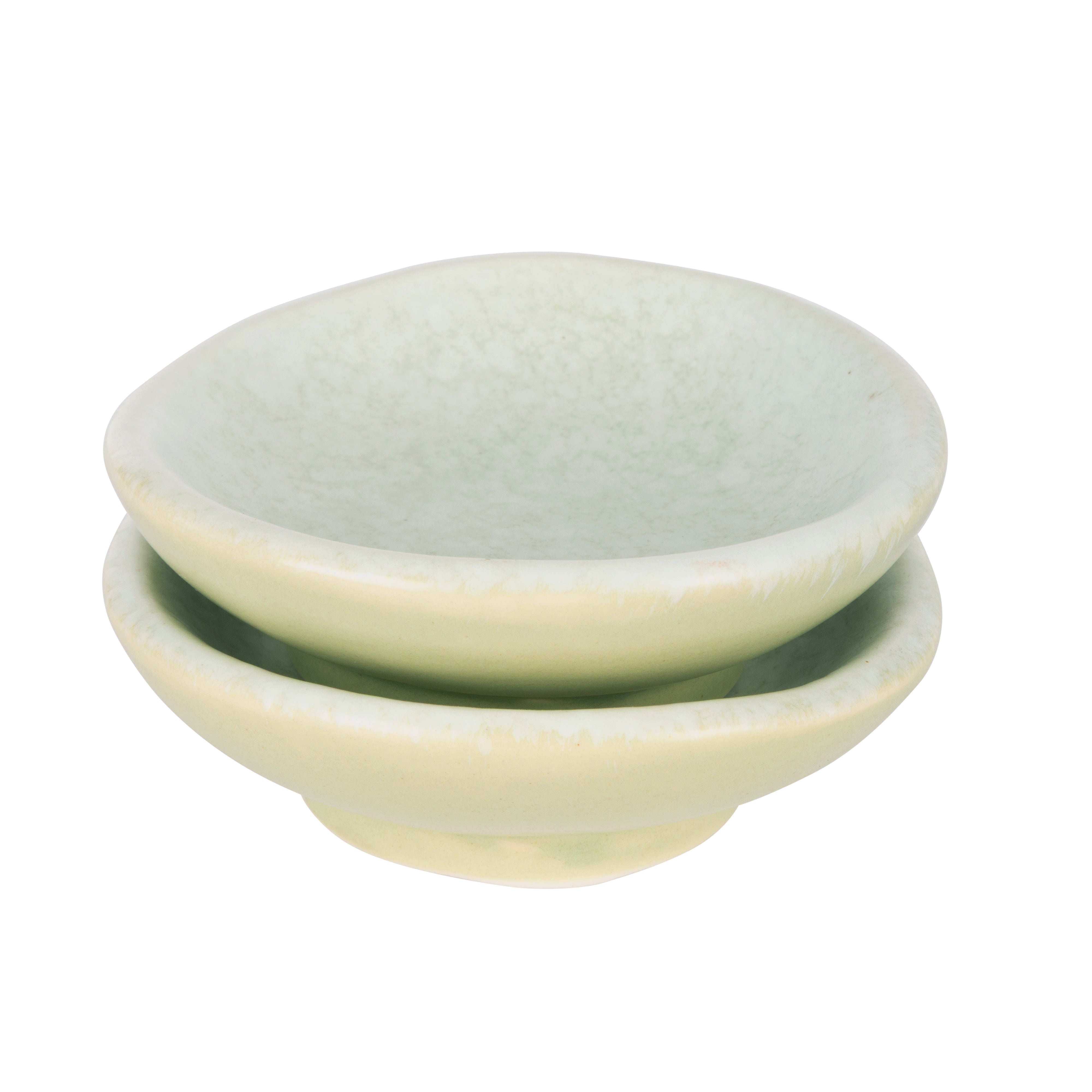 Davis & Waddell Greta Porcelain Pinch Bowls 2 Piece Set Mint Green