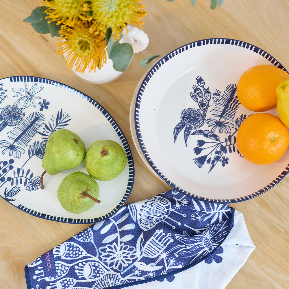 Annabel Trends Ceramic Platter Navy Natives