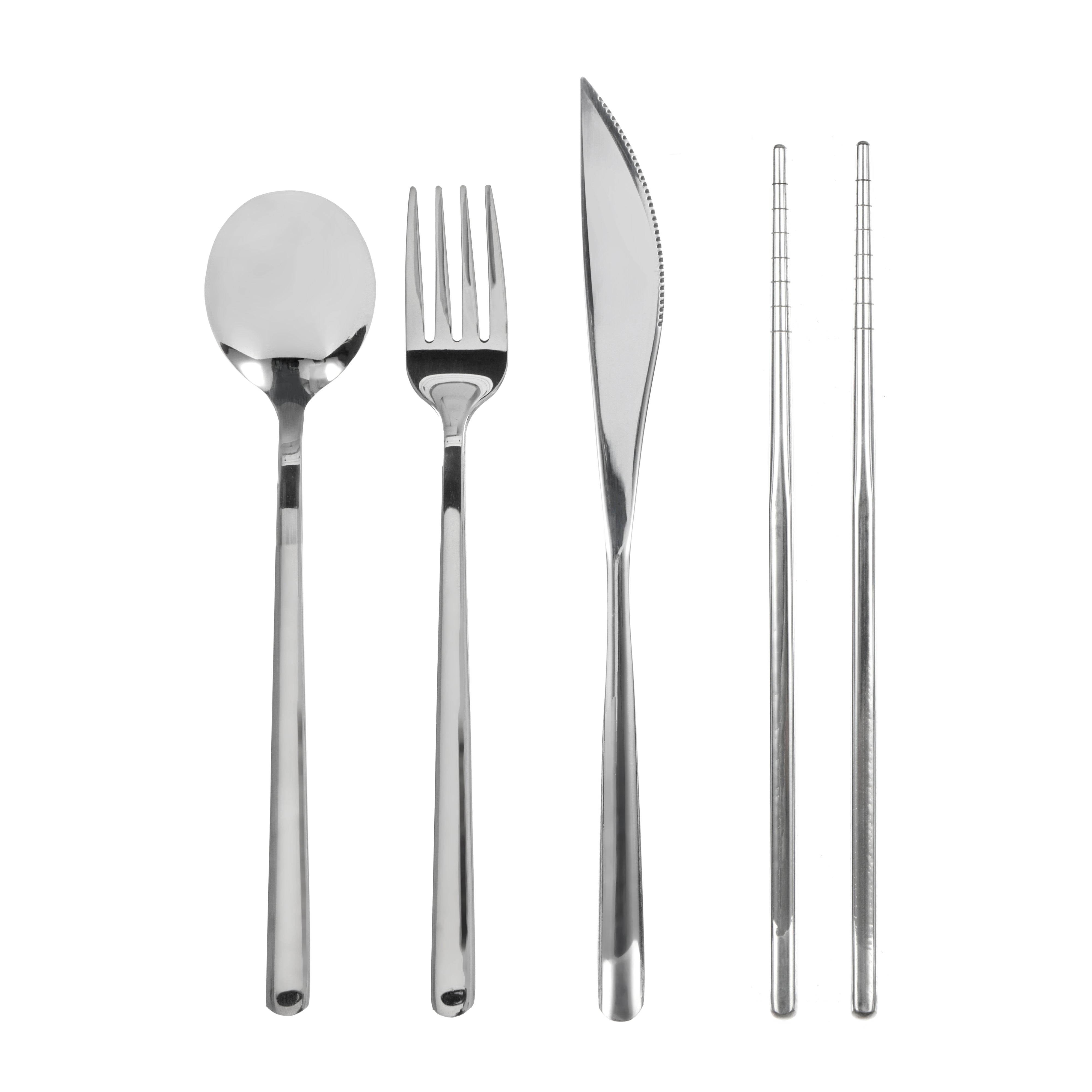 Davis & Waddell Saltara Stainless Steel Picnic Cutlery with Case 4 Piece Set