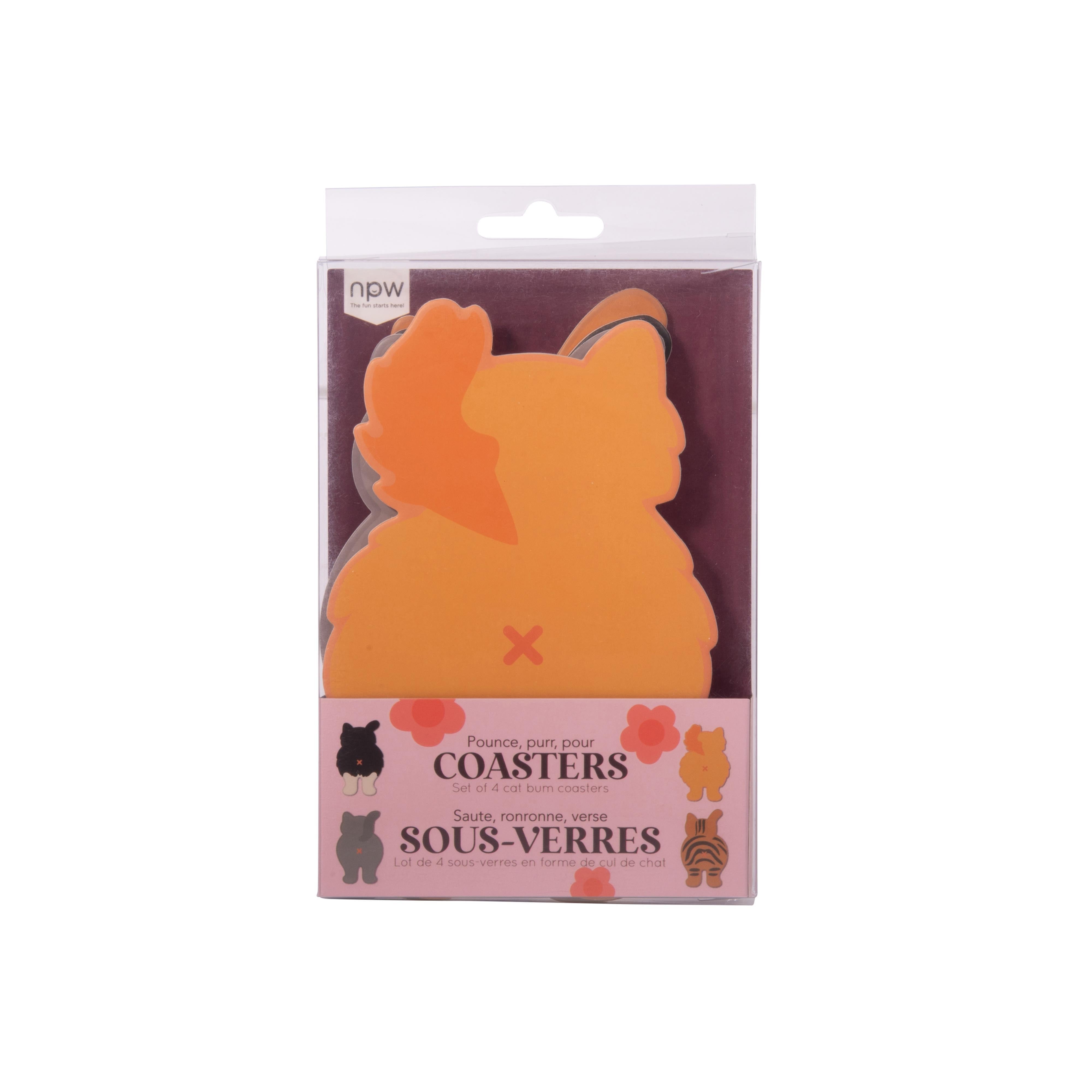 NPW Cat Bum Coasters 4 Piece Set