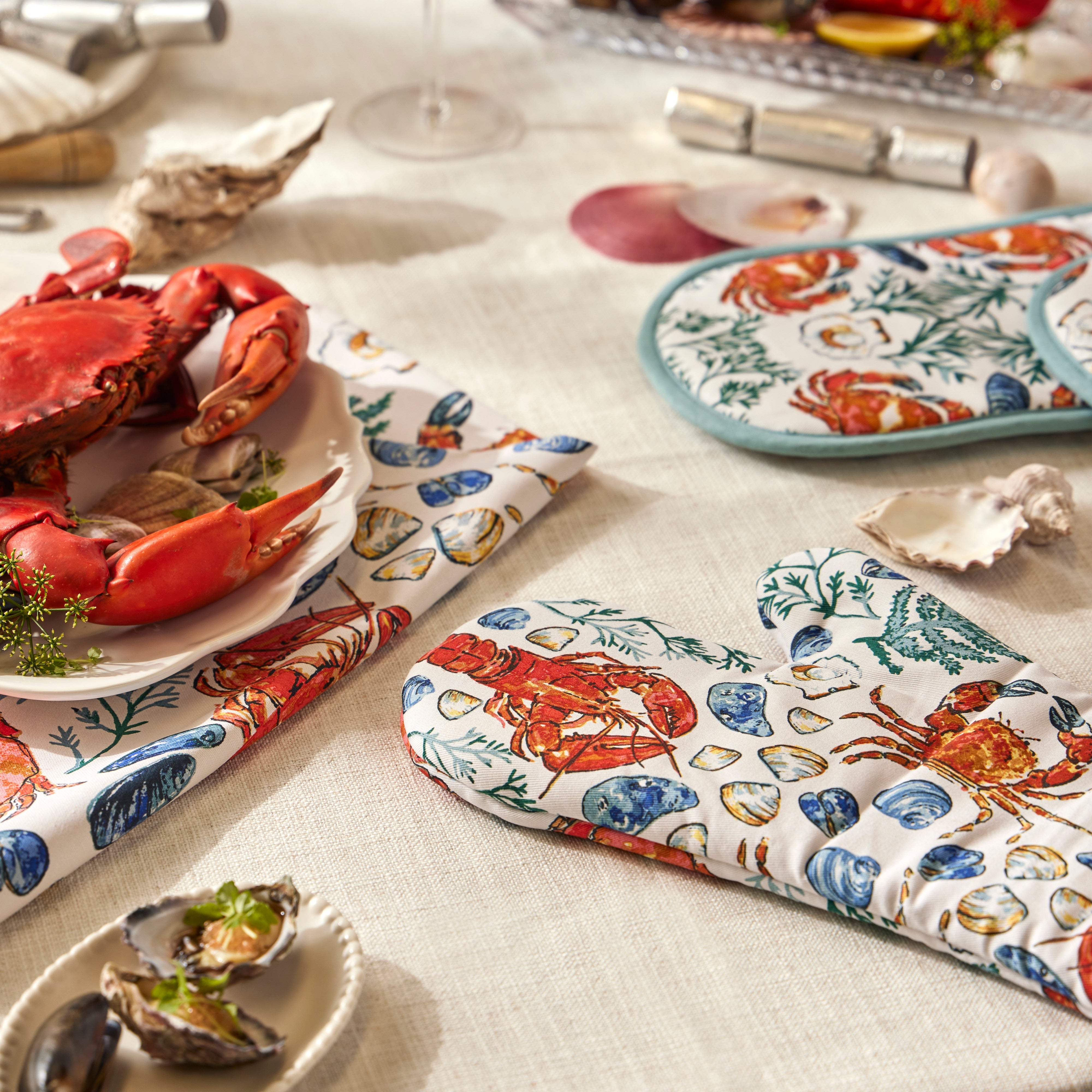 Ulster Weavers Shellfish Double Oven Glove Multi-Coloured