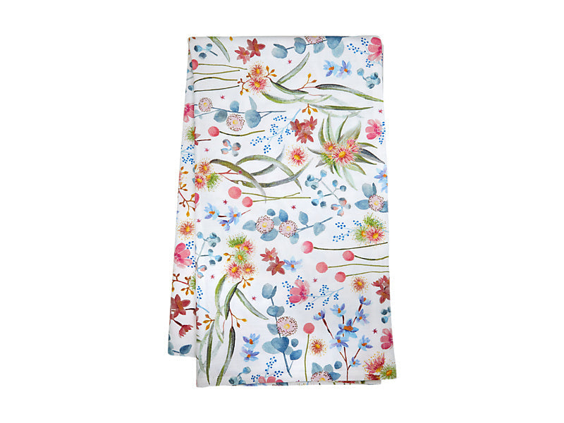 Maxwell & Williams Royal Botanic Gardens Eucalyptus Bloom Cotton Tablecloth Petrol 270 x 150cm