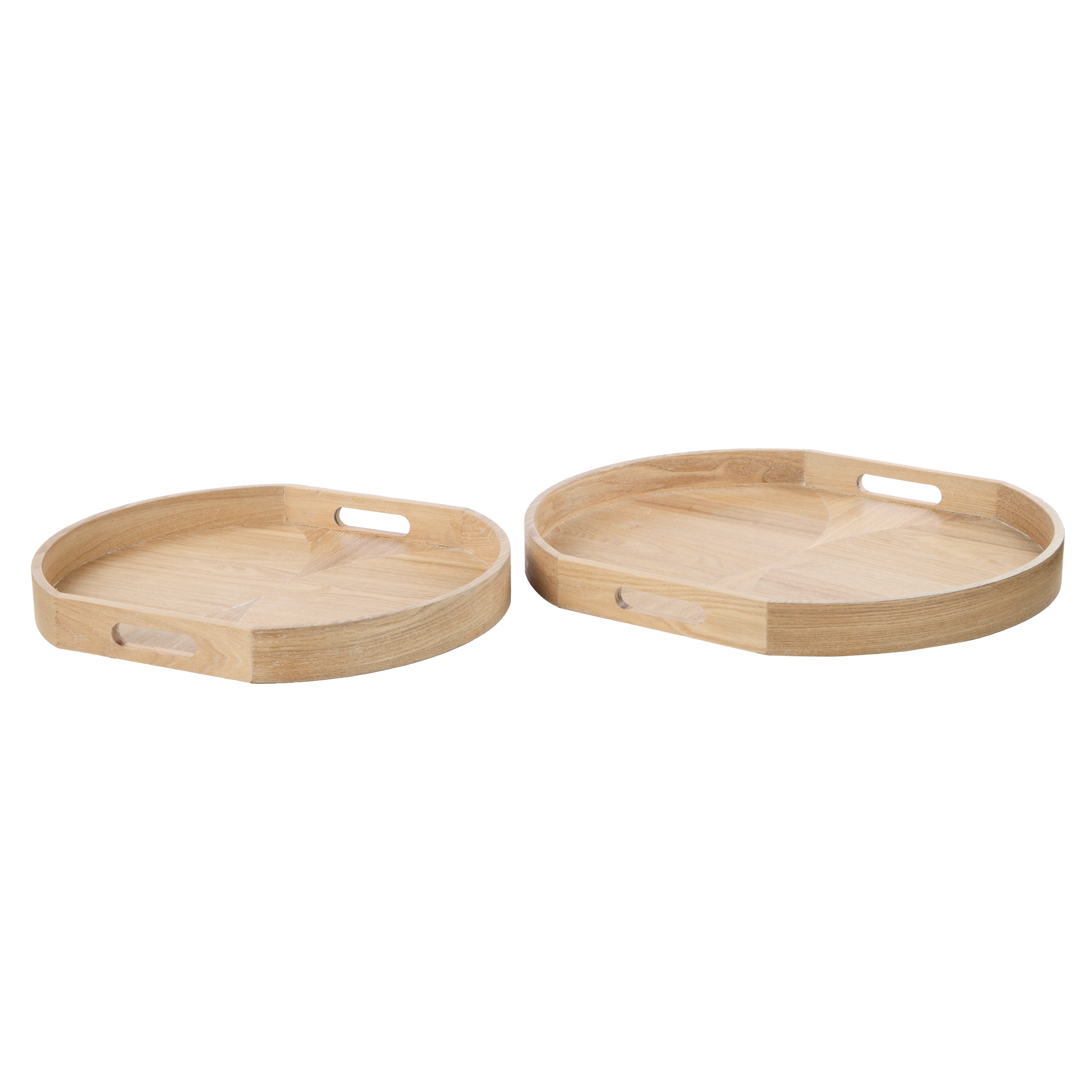 Amalfi Elwood Ash Wood Veneer Tray 2 Piece Set Natural