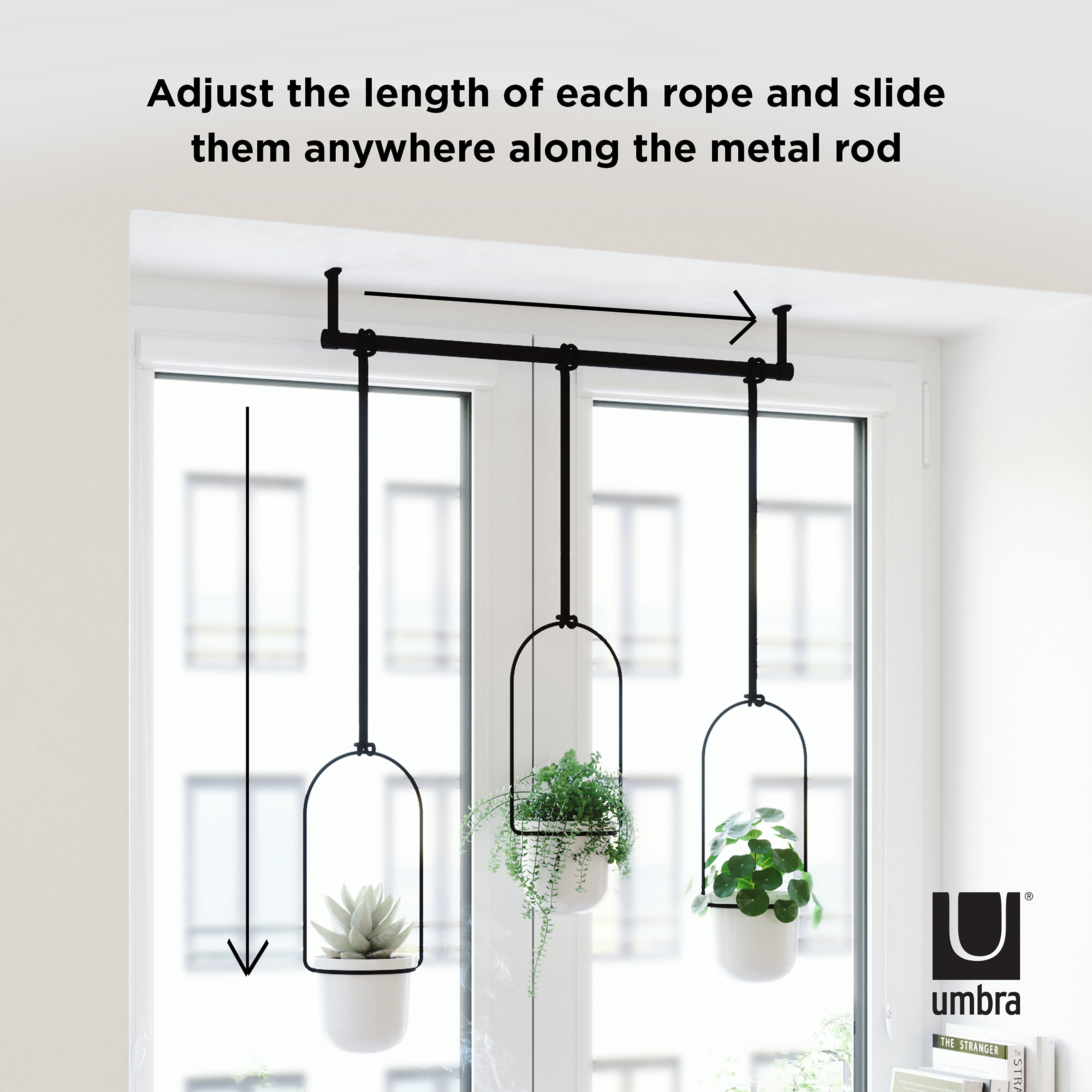Umbra Triflora Hanging Planter White & Black
