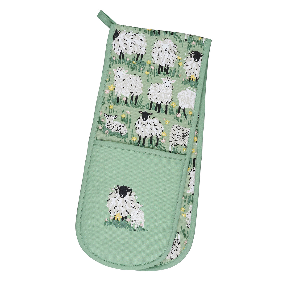 Ulster Weavers Woolly Sheep Double Oven Glove Green