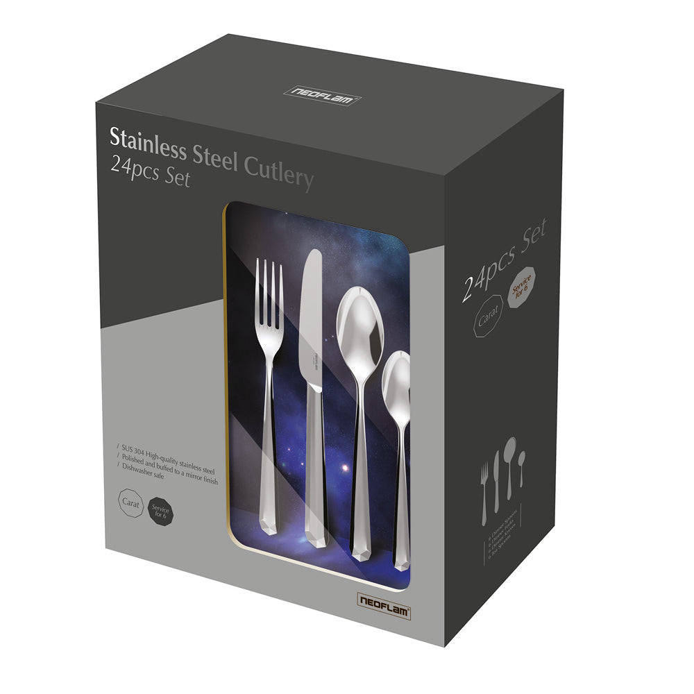 Neoflam Carat 24 Piece 18/8 Stainless Steel Cutlery Set