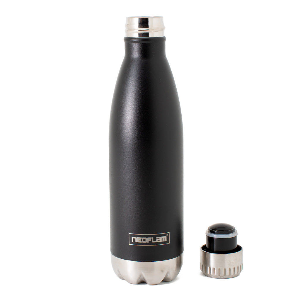 500ml Neoflam Classic Stainless Steel Double Walled and Vacuum Insulated Water Bottle Black
