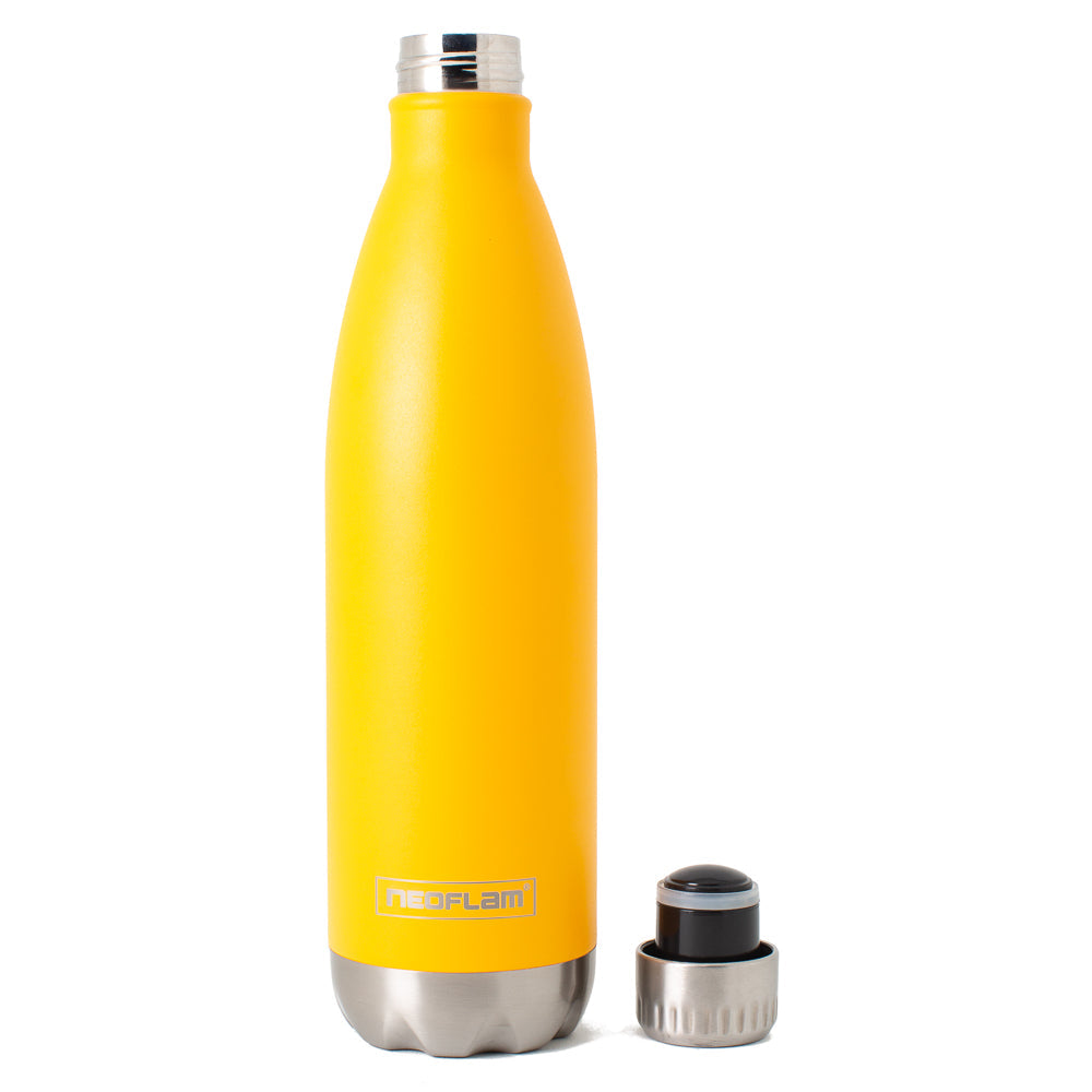 750ml Neoflam Classic Stainless Steel Double Walled and Vacuum Insulated Water Bottle Yellow