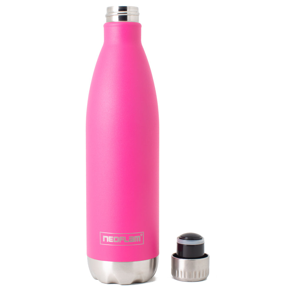 750ml Neoflam Classic Stainless Steel Double Walled and Vacuum Insulated Water Bottle Pink