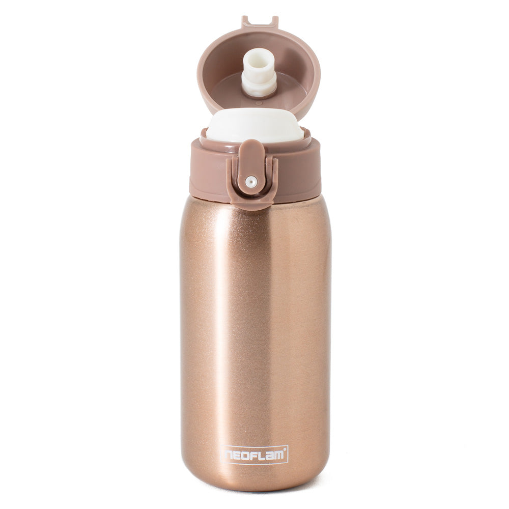 320ml Neoflam Kids Stainless Steel Double Walled and Vacuum Insulated Water Bottle Bronze Metal