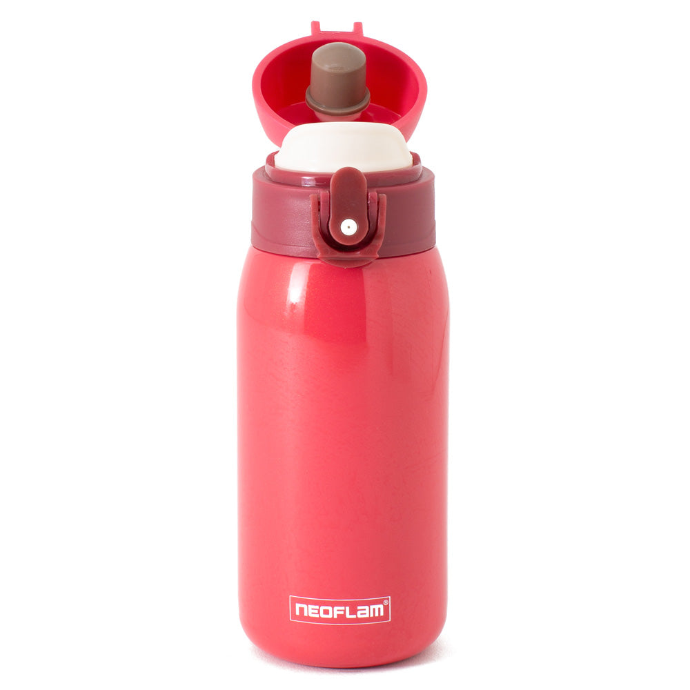 320ml Neoflam Kids Stainless Steel Double Walled and Vacuum Insulated Water Bottle Red Metal