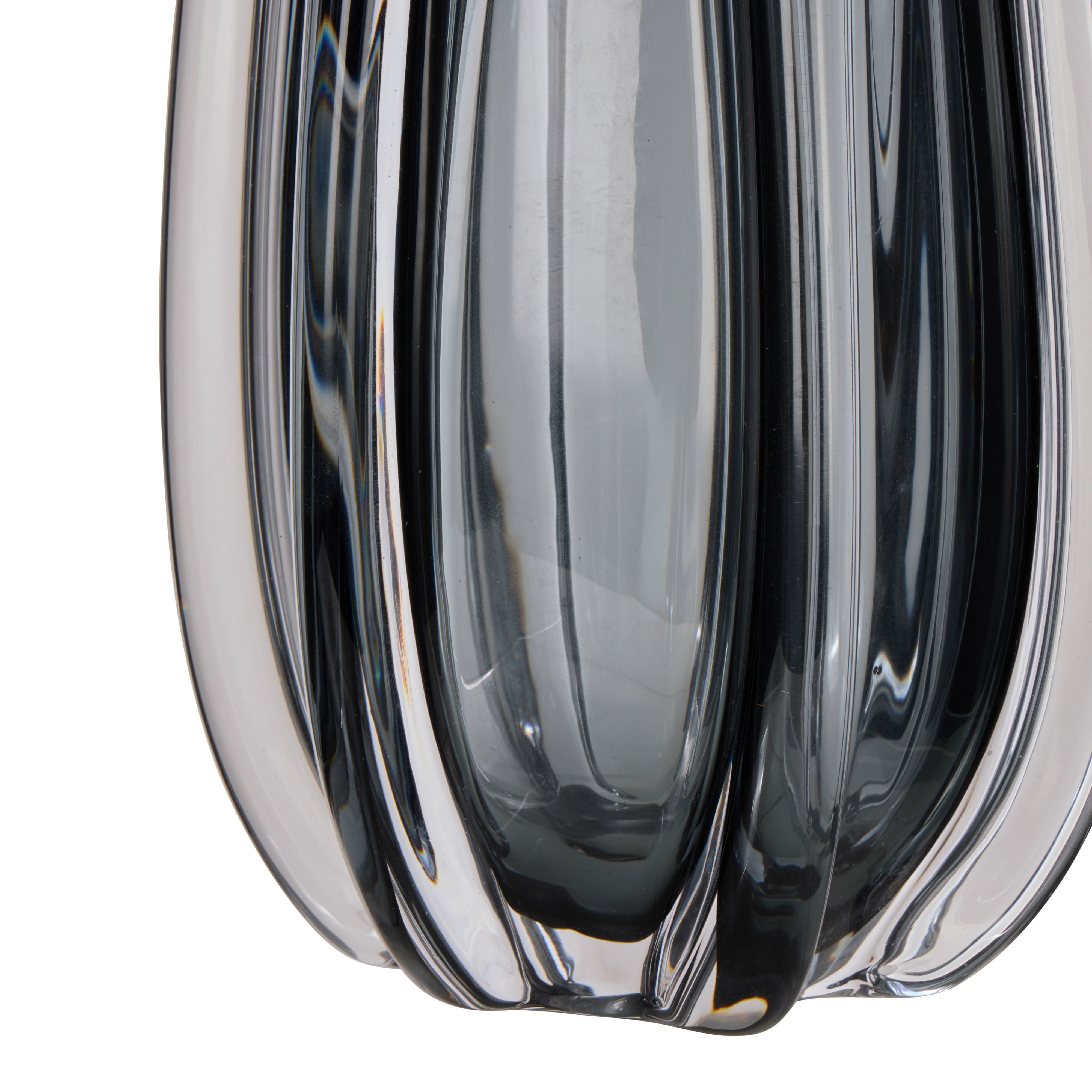 Amalfi Wavy Glass Vase Grey