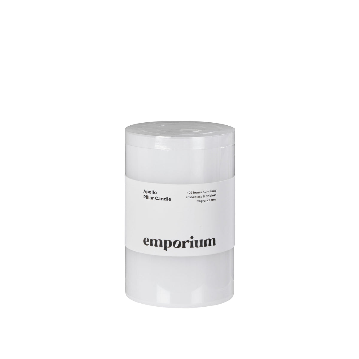 Emporium Apollo Pillar Candle 10 x 15cm White