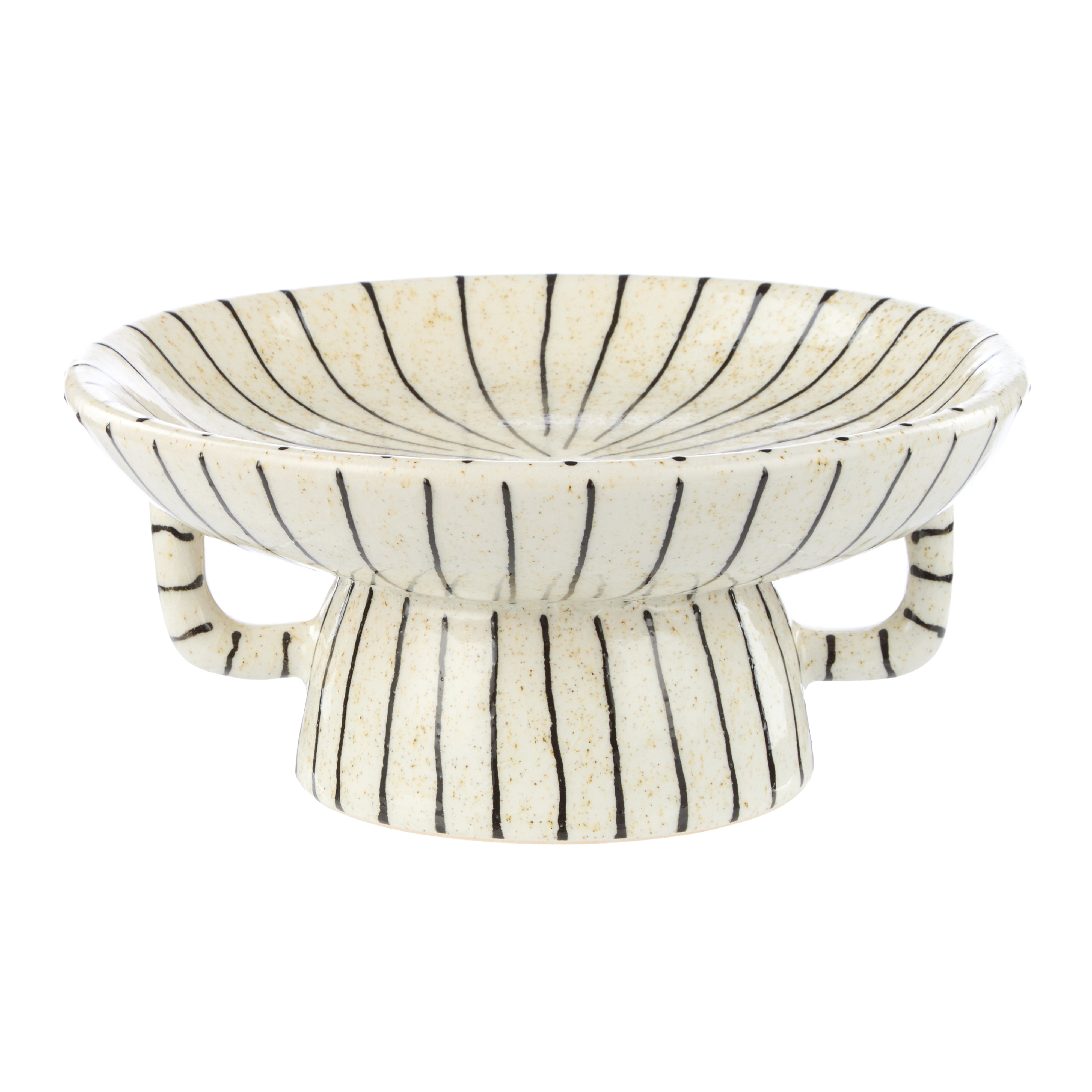 Academy Sabi Stripe Decor Dish Small White & Black