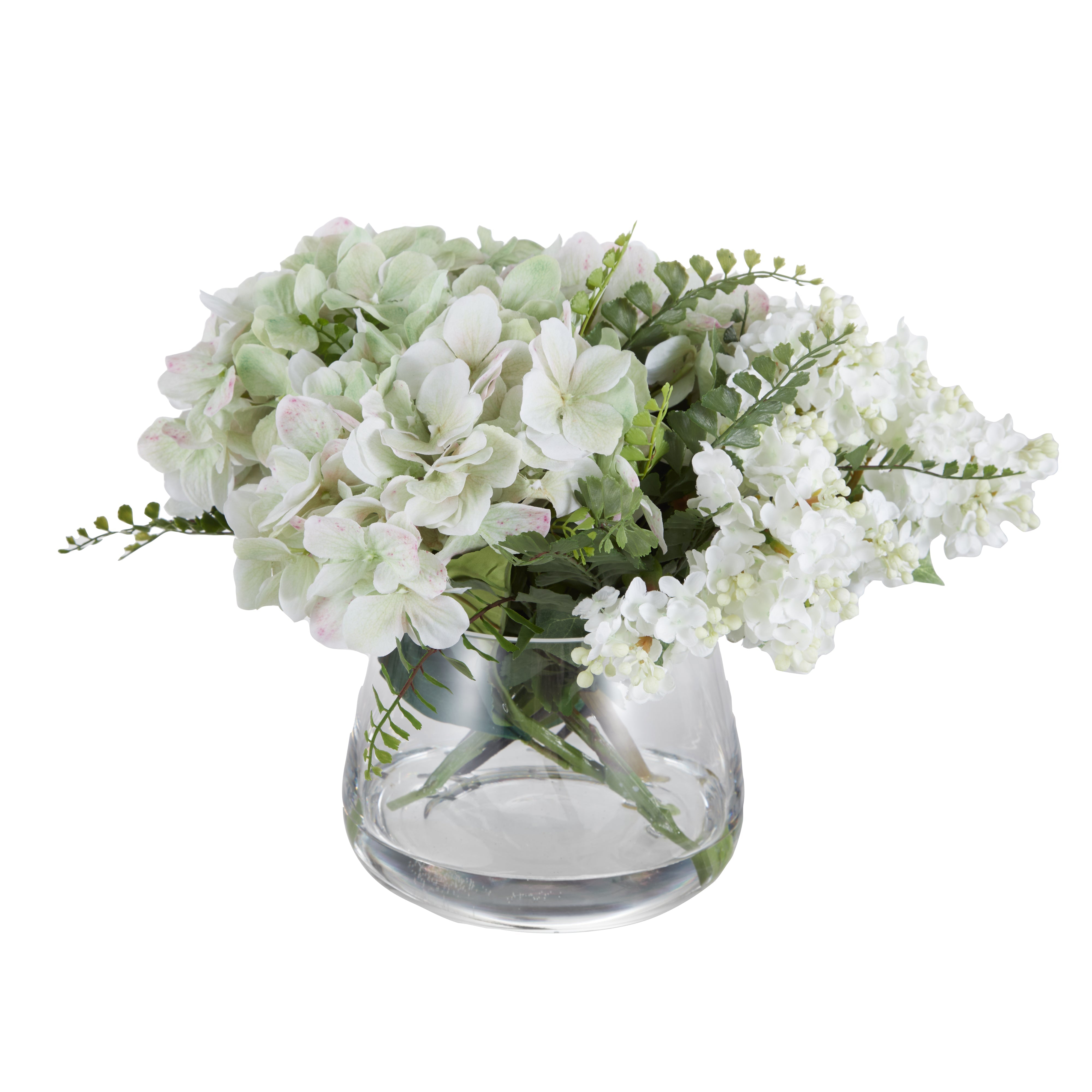 Rogue Lilac Hydrangea Mix - Classic Bowl White