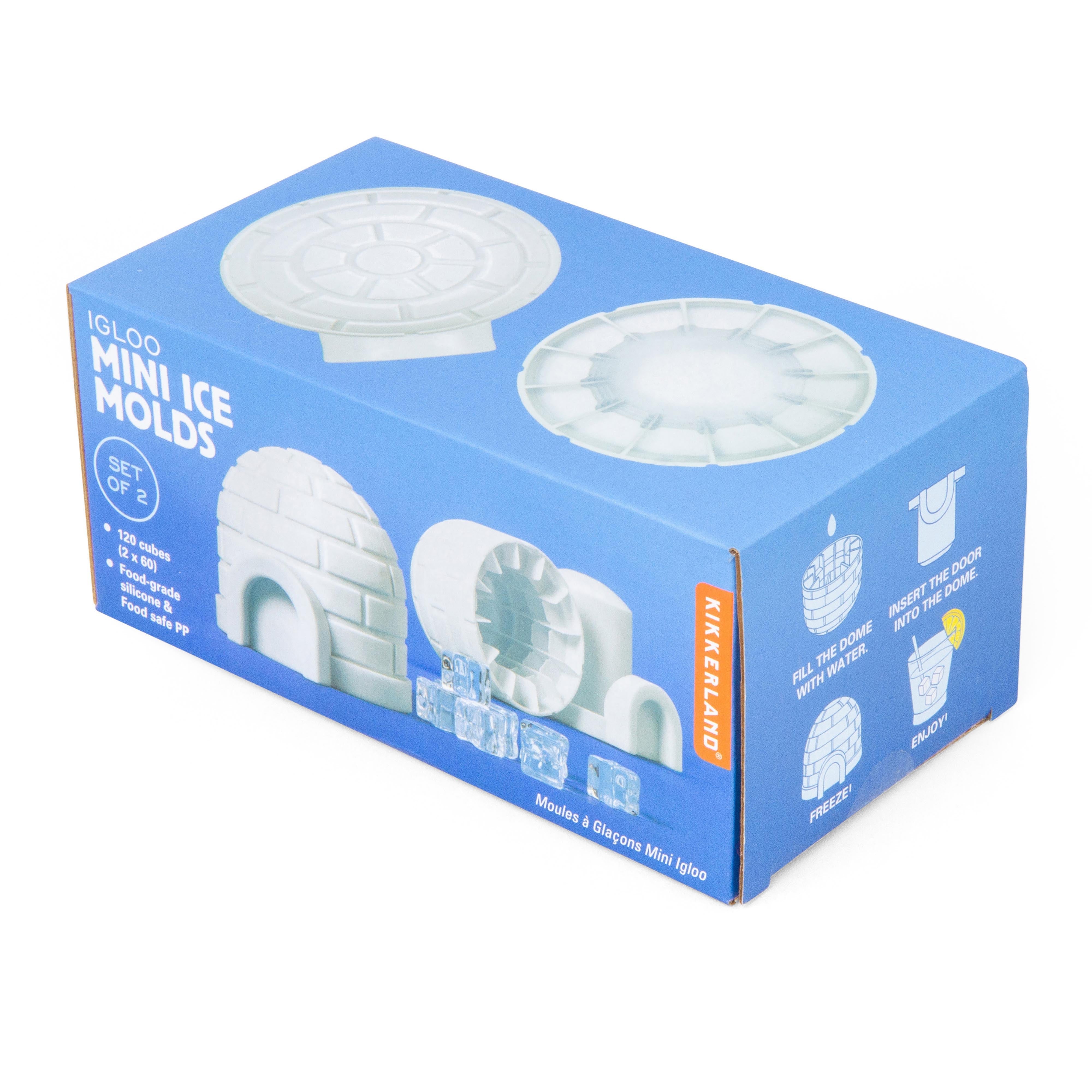 Kikkerland Igloo Mini Ice Moulds 2 Piece Set White