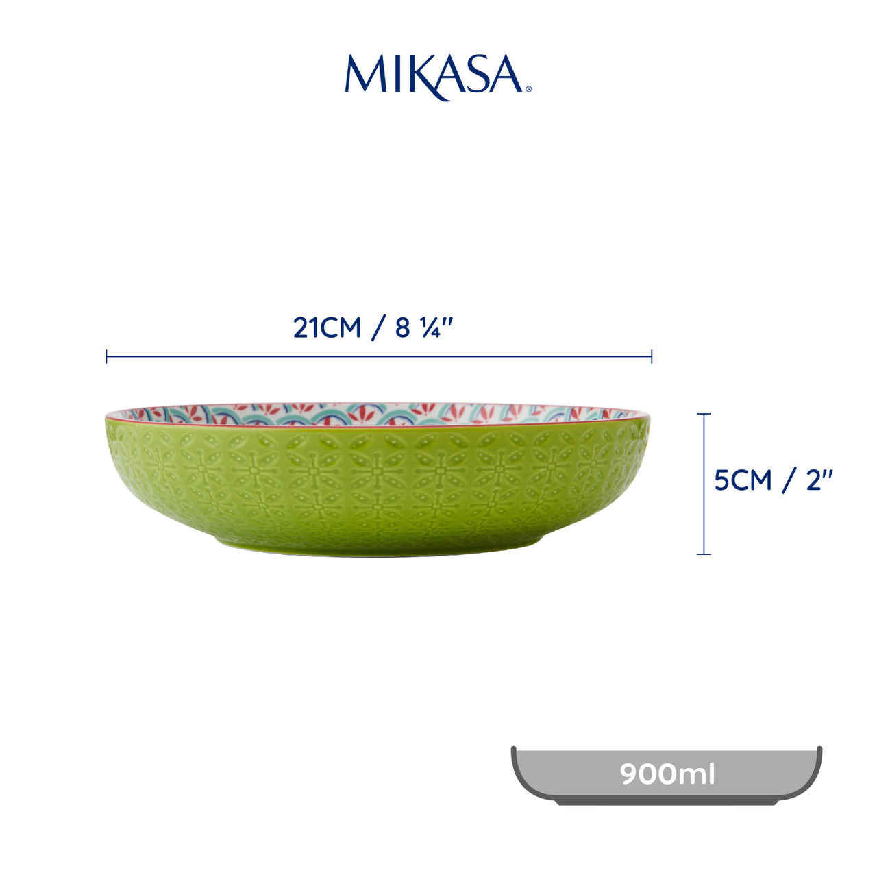 Mikasa Glazed Stoneware Coupe Bowl 21cm (Geometric Line)
