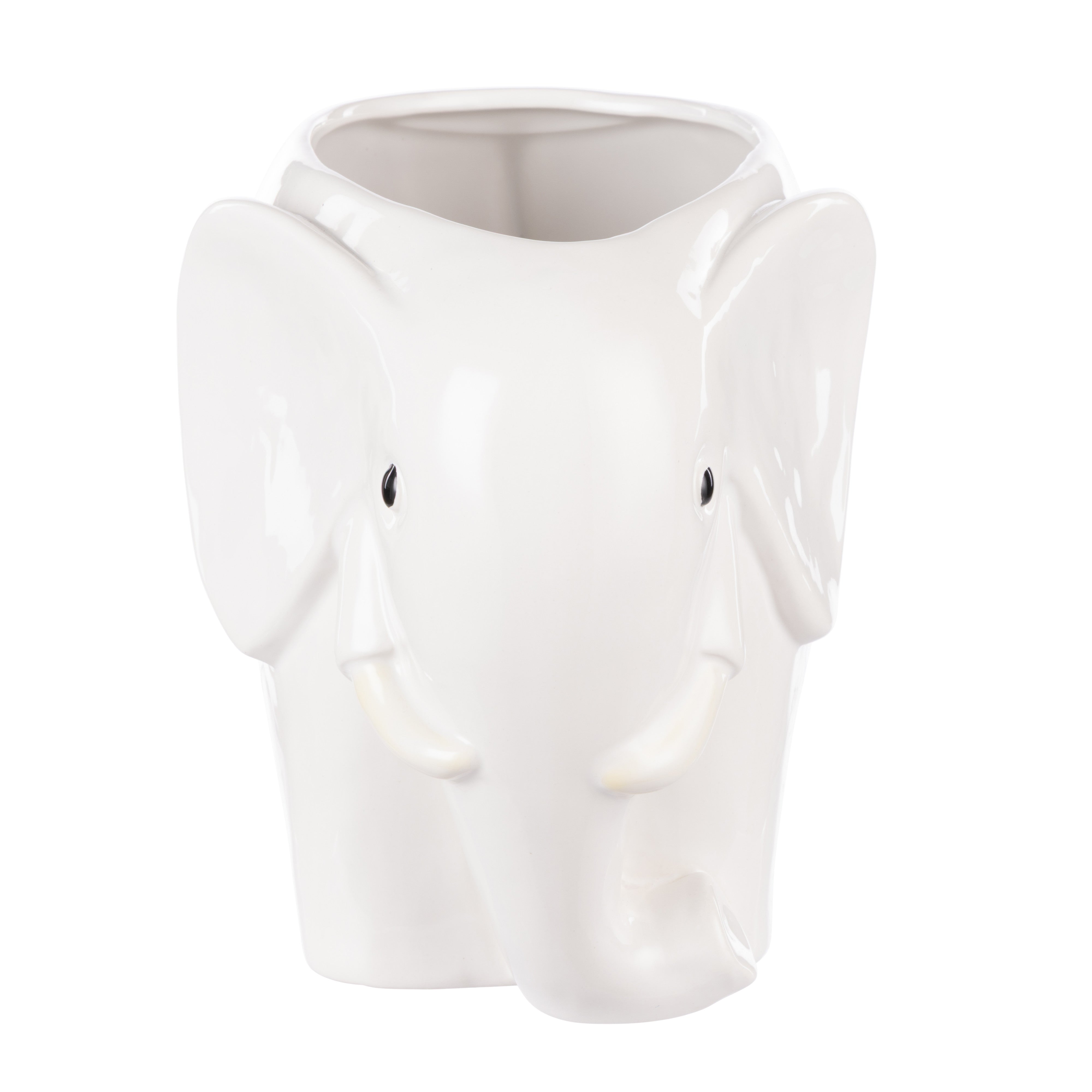 Emporium Brynlee Elephant Vase Wide White