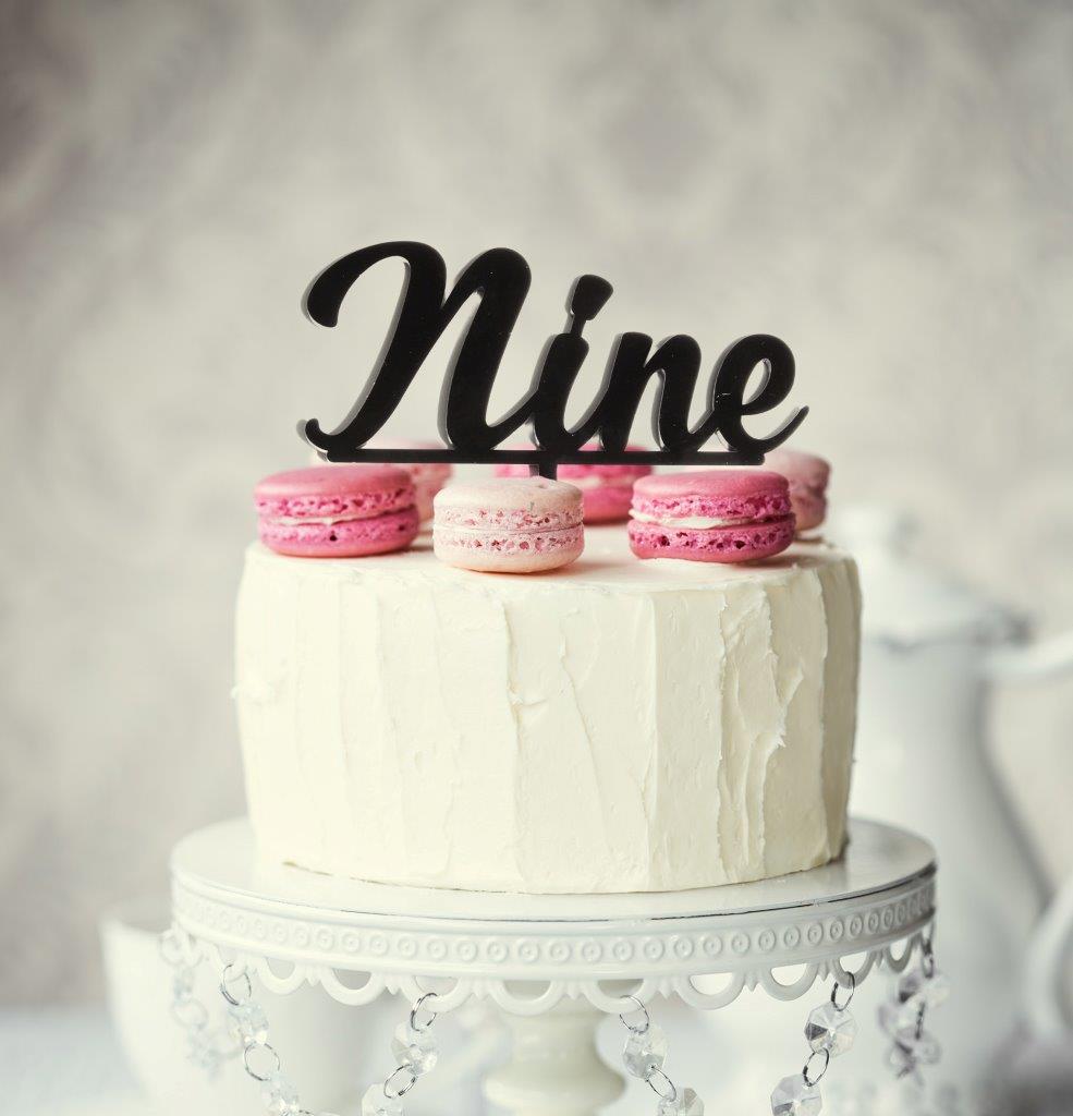 Sugar Crafty Number 9 Cake Topper Black