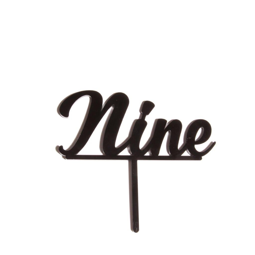 Sugar Crafty Number 9 Cake Topper Black