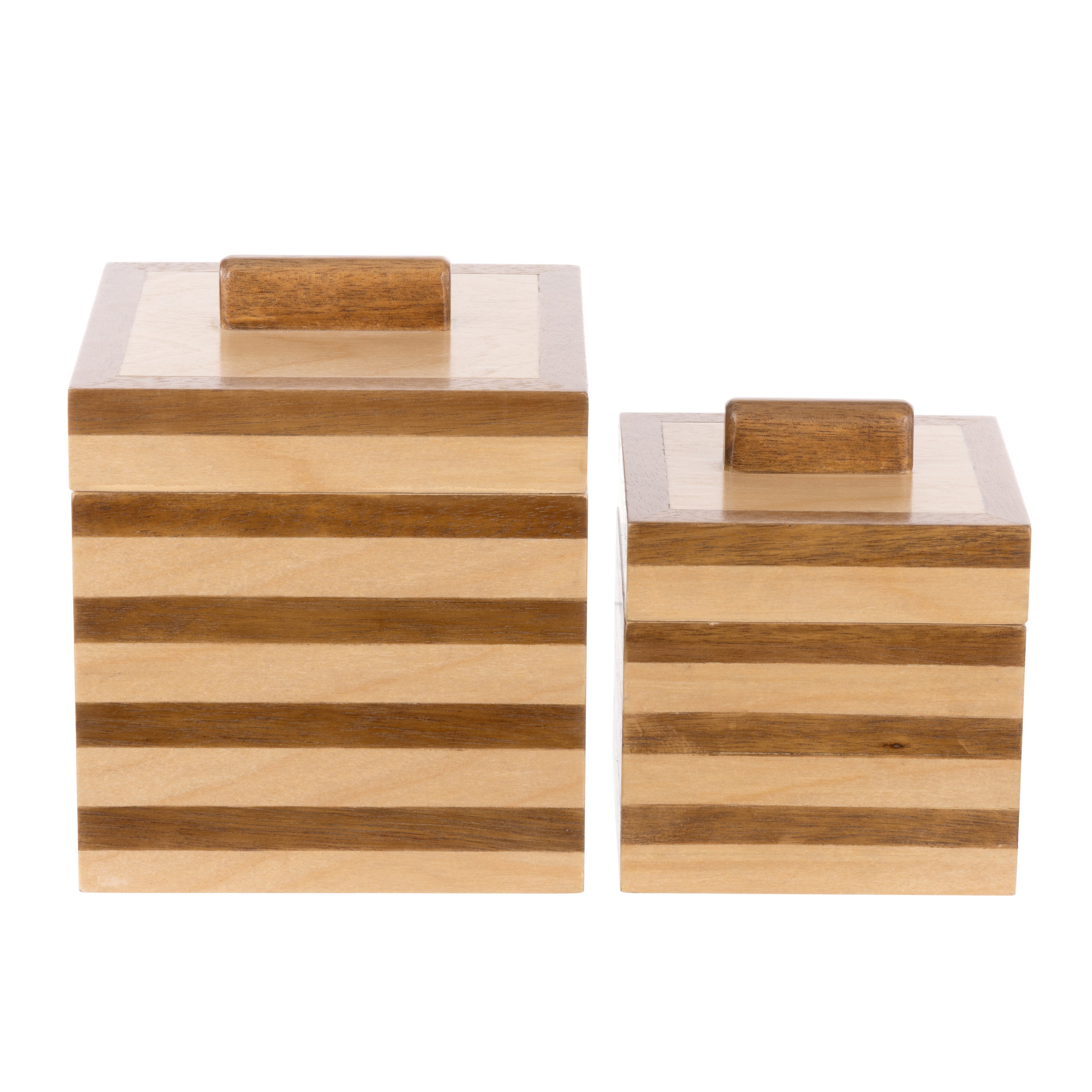 Academy Berg Decorative Box 2 Piece Set Light & Dark Timber