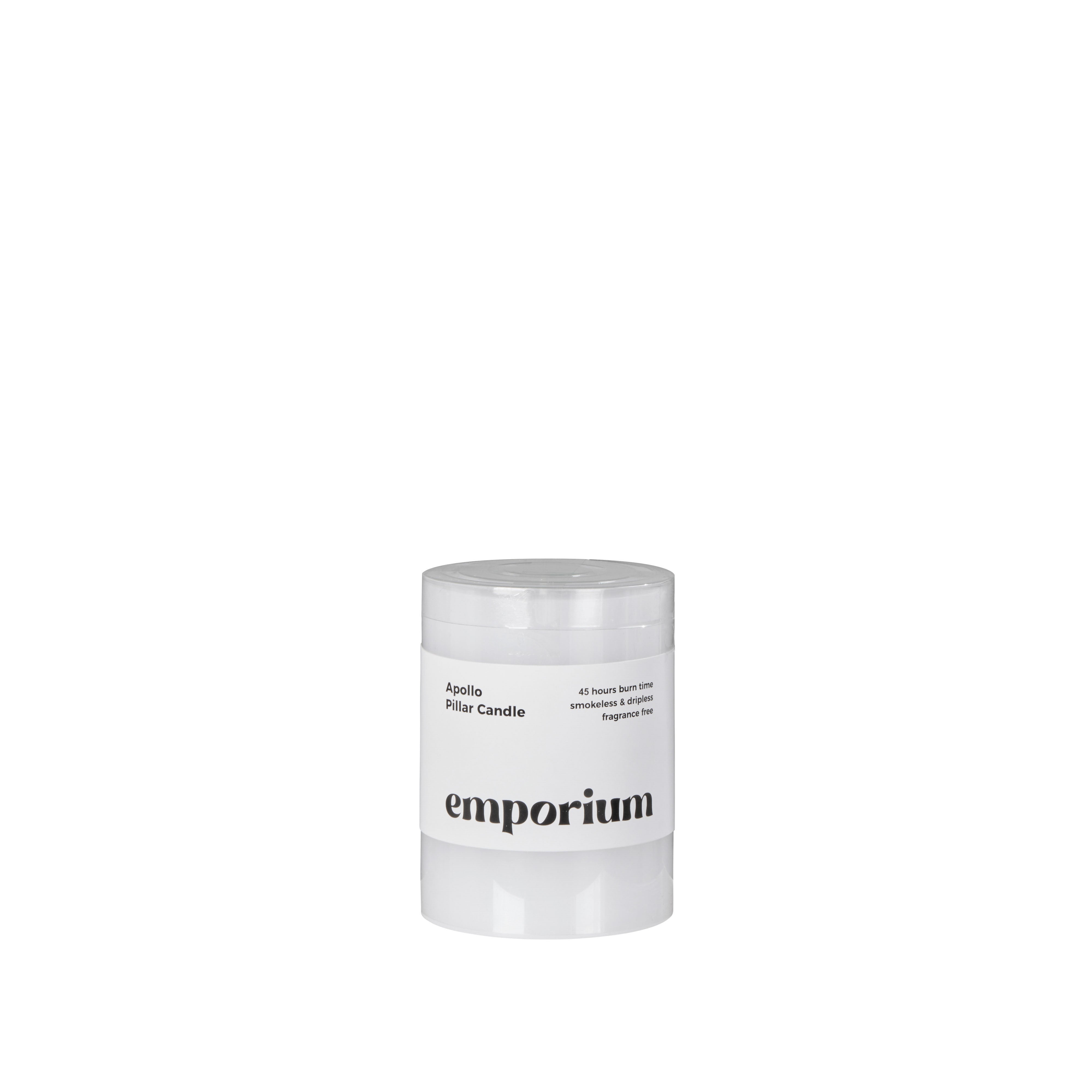 Emporium Apollo Pillar Candle 10cm White