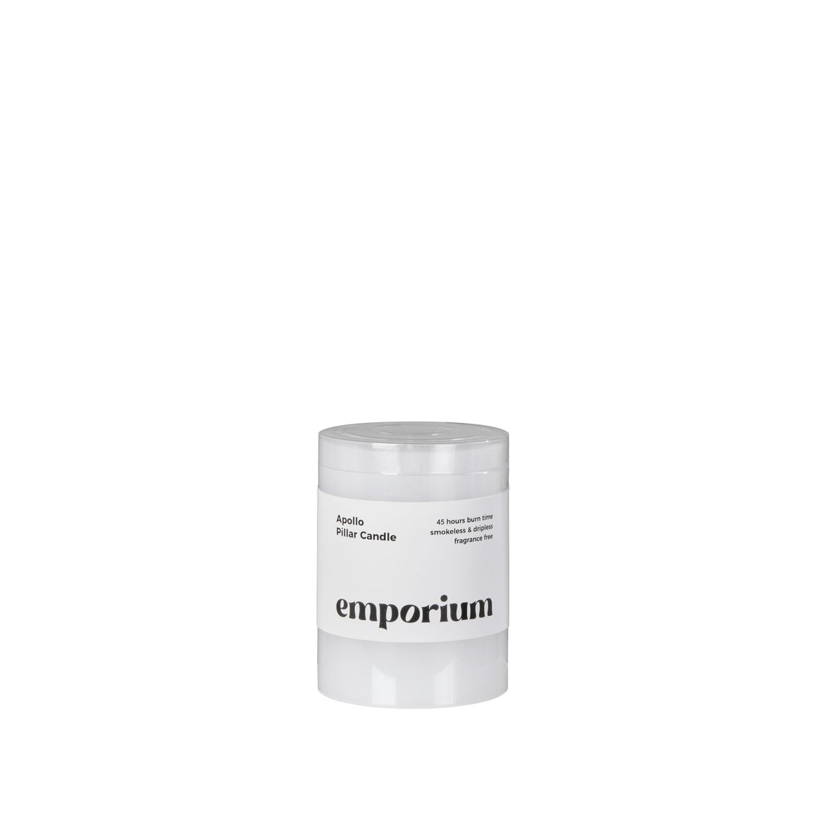 Emporium Apollo Pillar Candle 10cm White