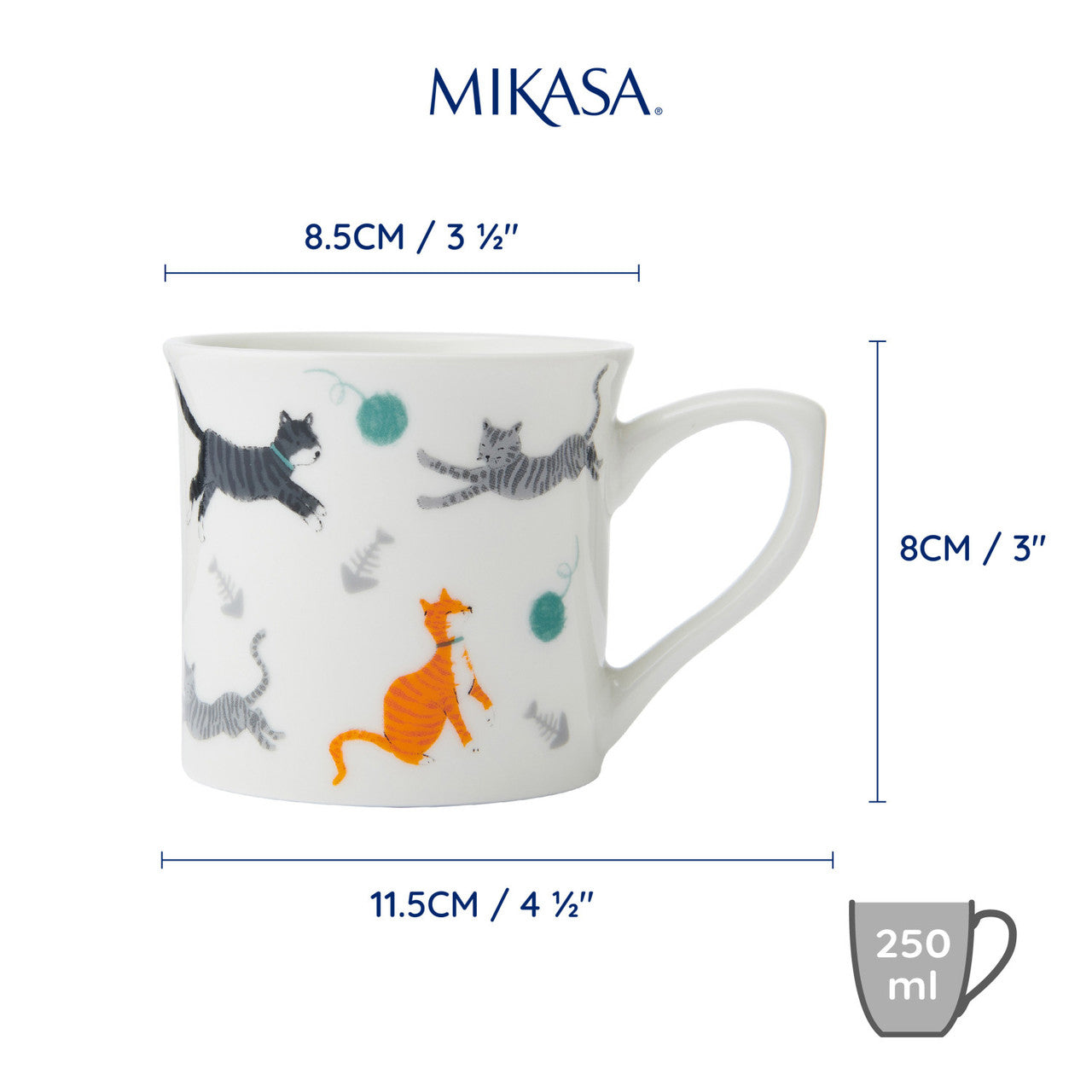 Mikasa Fine Bone China Fluted Mug 300ml (Cat)