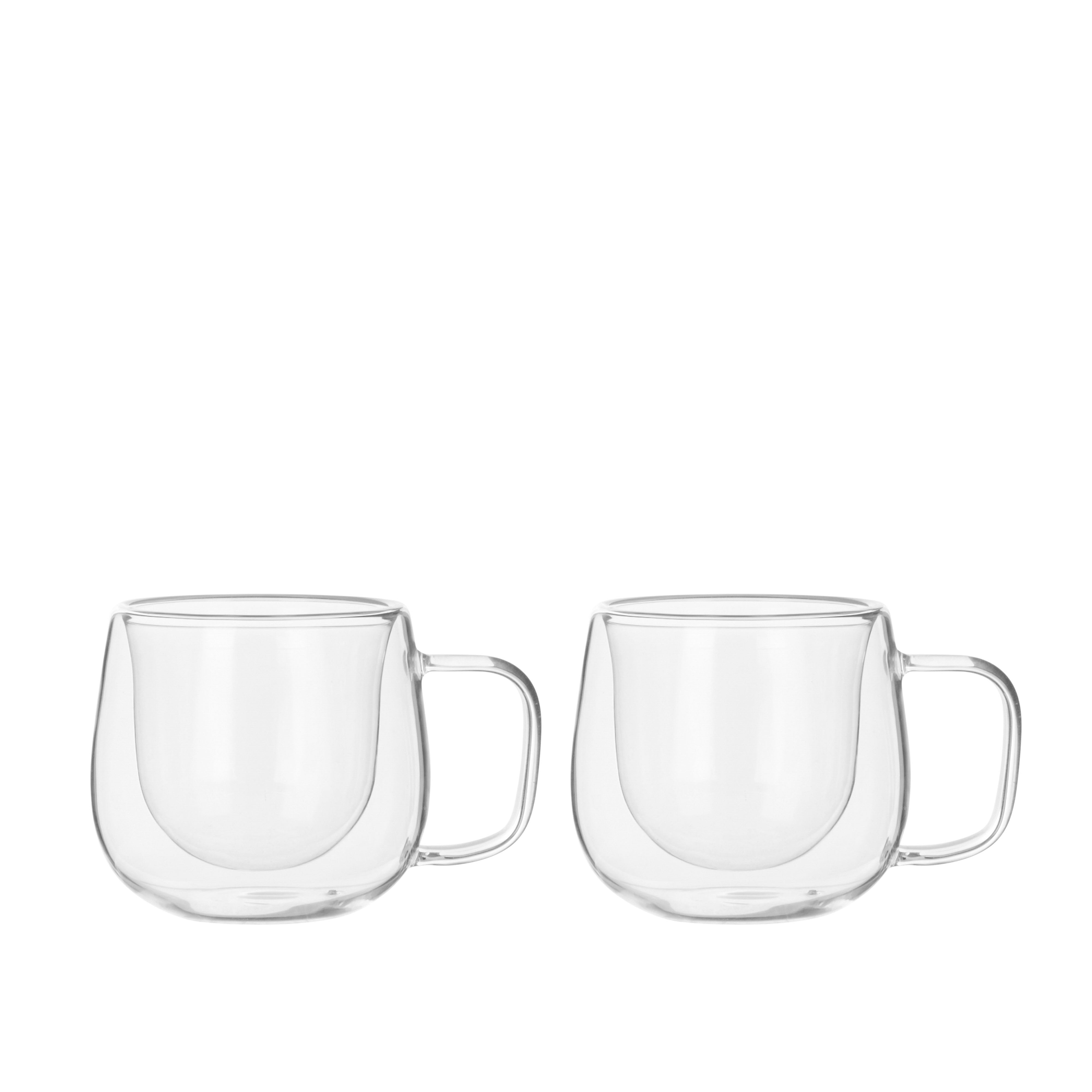 Leaf & Bean Double Wall Glass Mug 2 Piece Set 200ml Clear