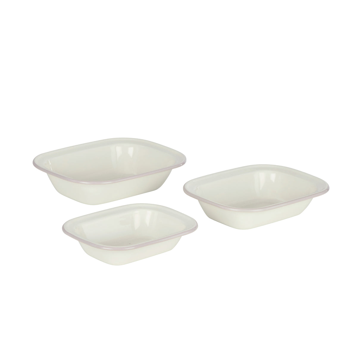 Davis & Waddell Daylesford Enamel Pie Dish Rectangle 3 Piece Set Cream
