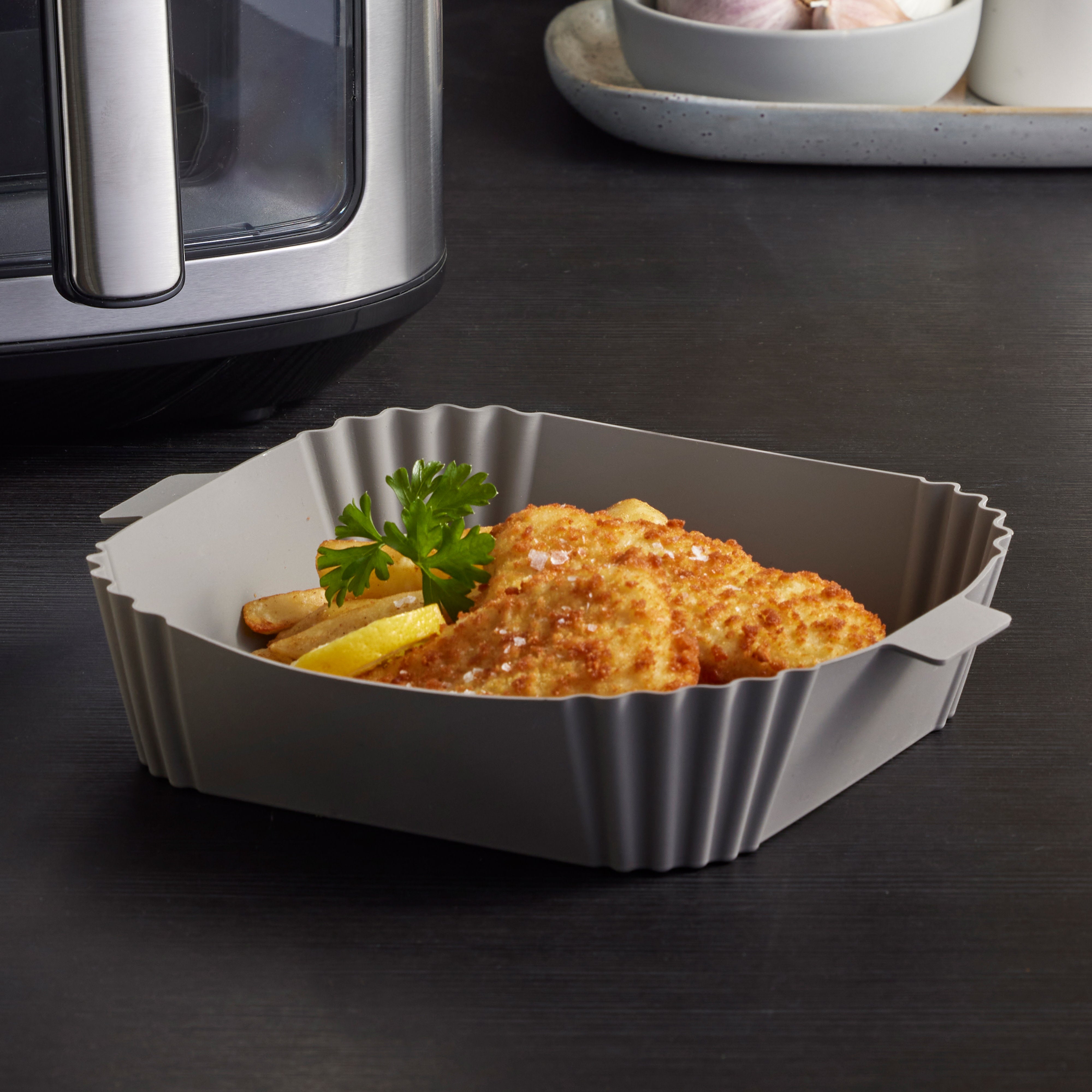MasterPro Reusable Silicone Air Fryer Liner Square 2 Piece Set
