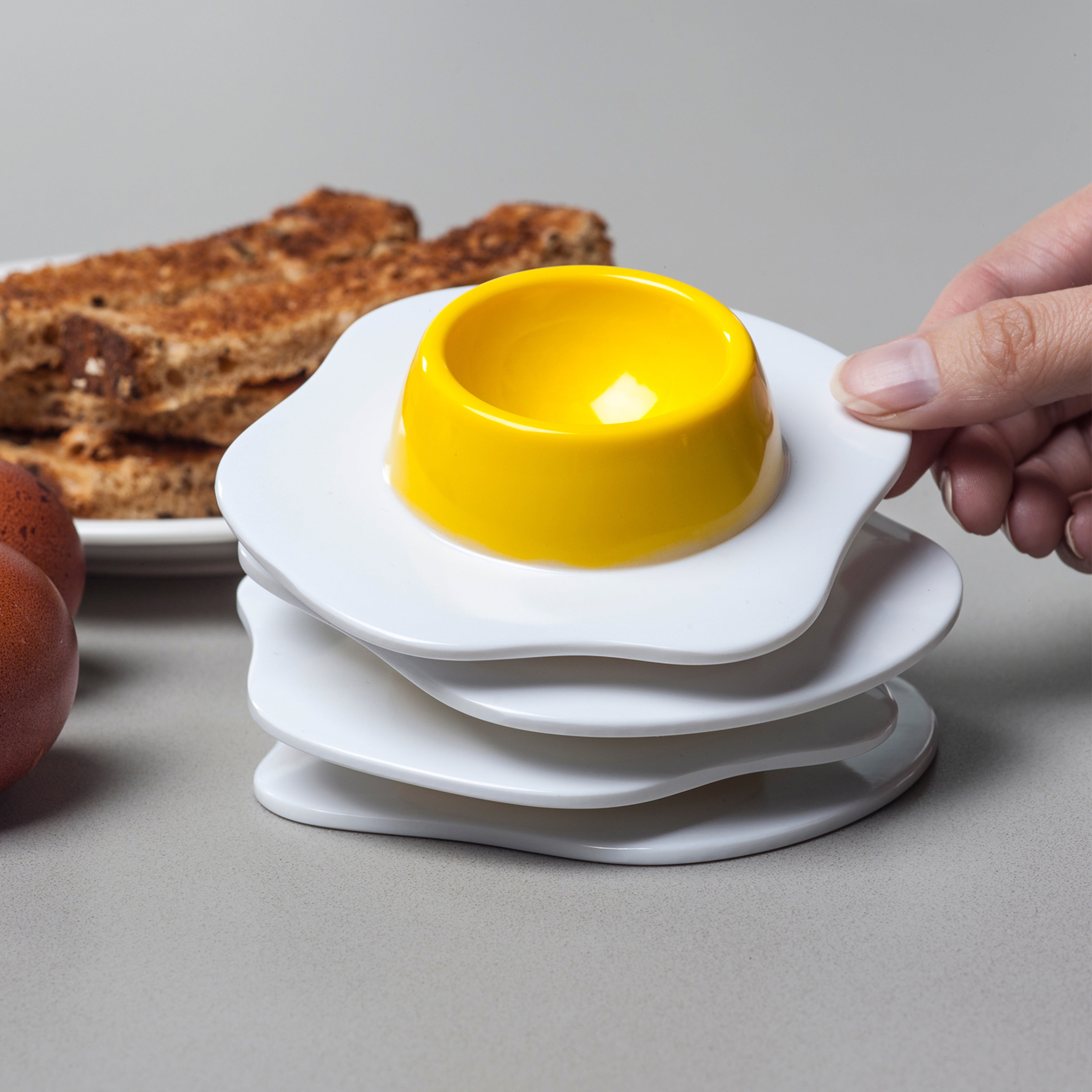 Zeal Eggtastic Egg Cups White & Yellow