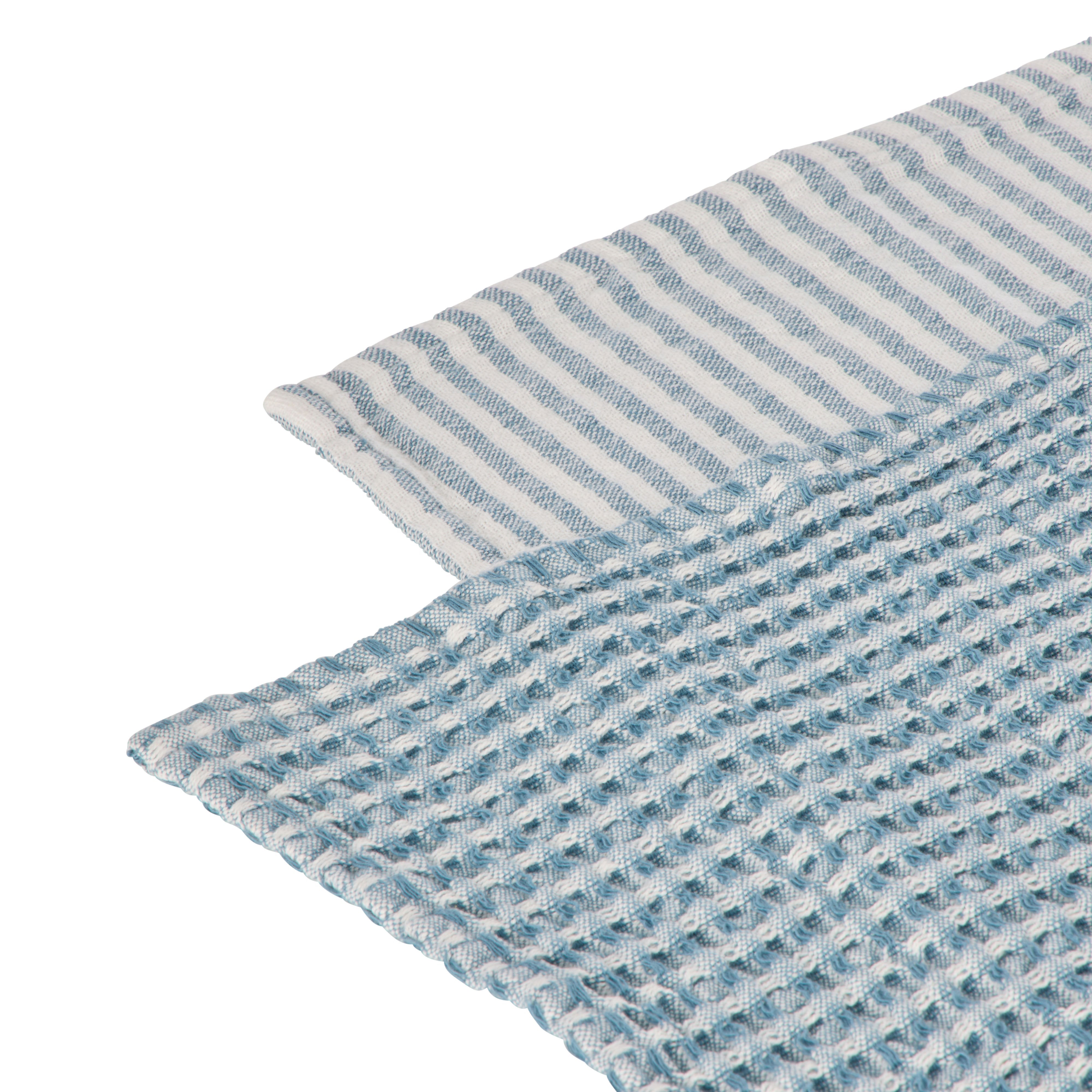 Davis & Waddell Heritage Stripe Cotton Tea Towel 2 Piece Set Blue & White