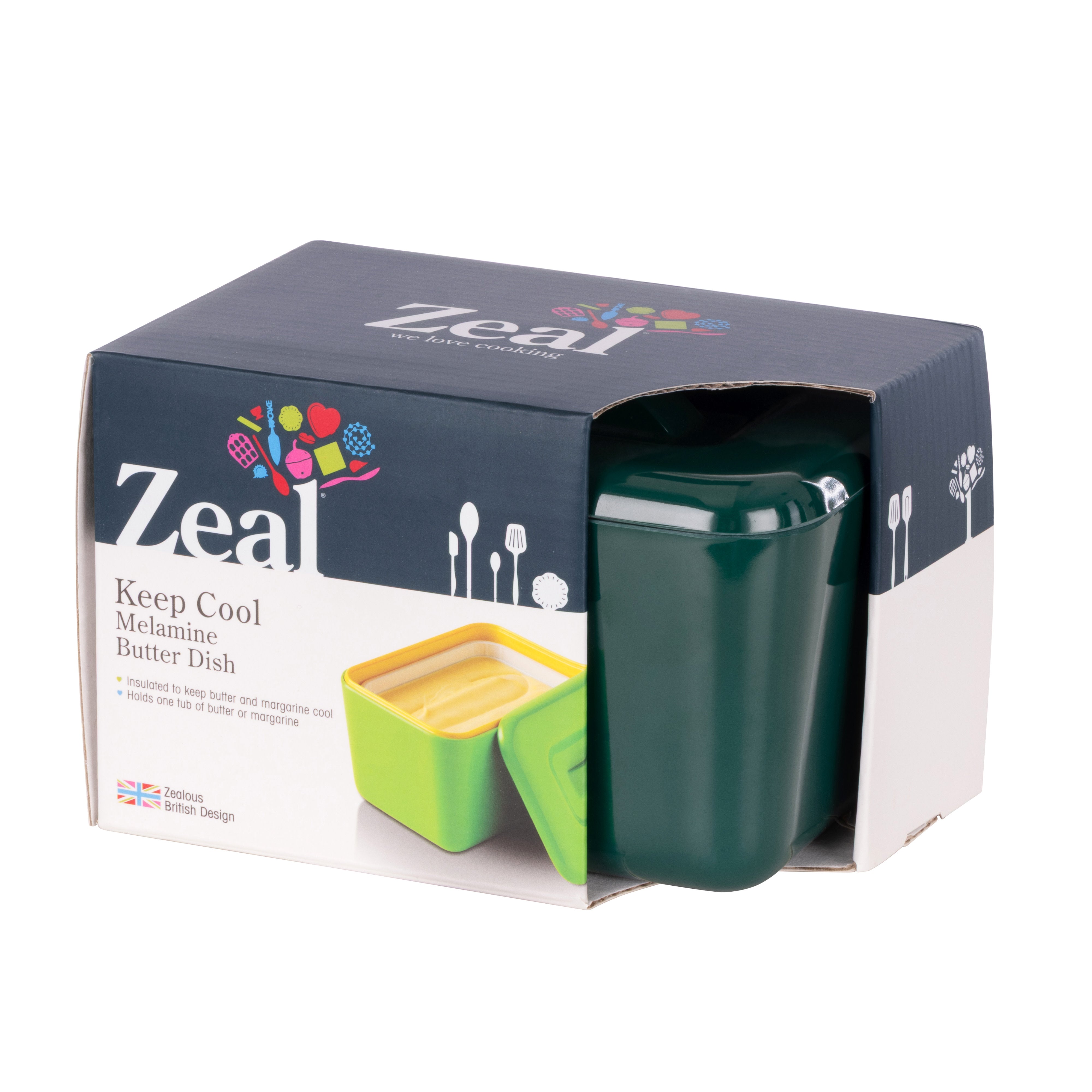 Zeal Keep Cool Melamine Butter Dish Forest Green