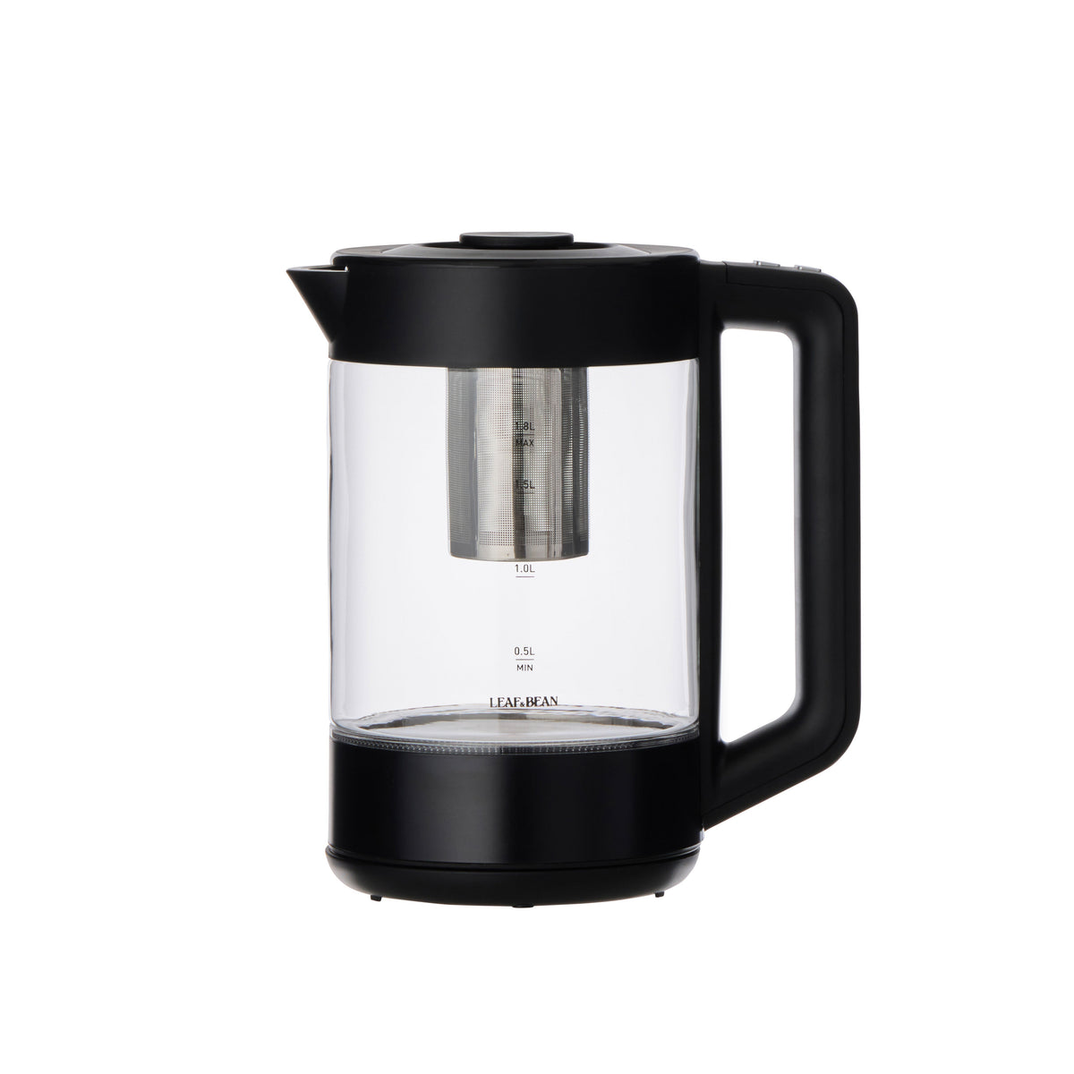 Leaf & Bean Electric Glass Digital Kettle with Infuser 1.8L Black