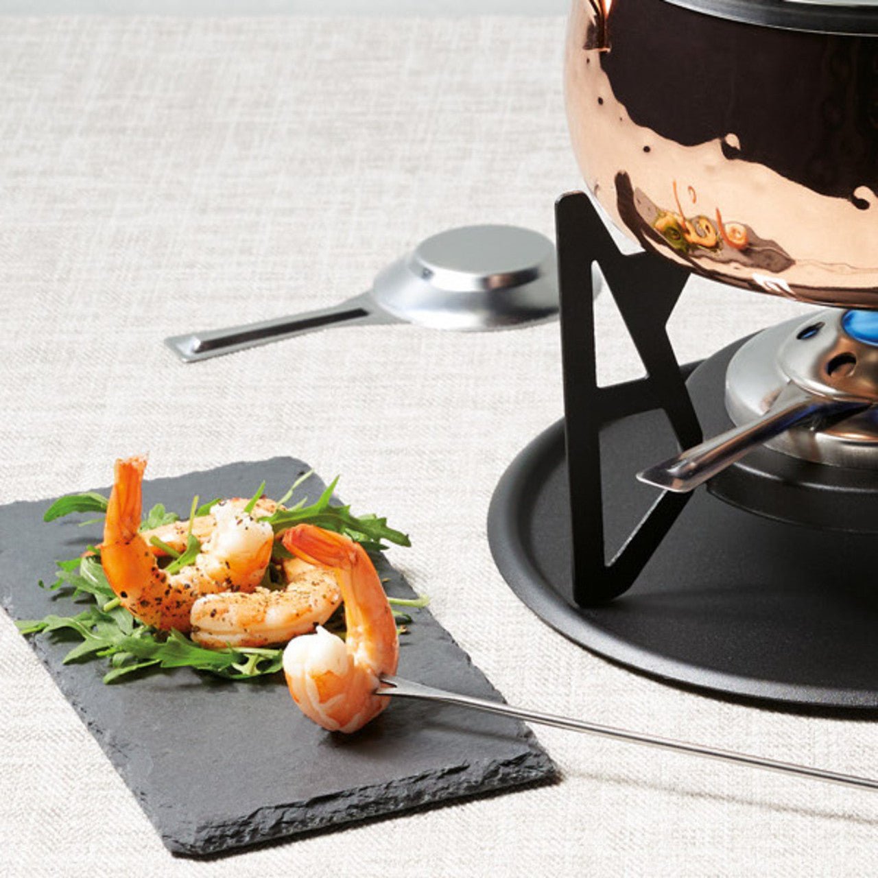 Artesà Copper Finish Fondue Set