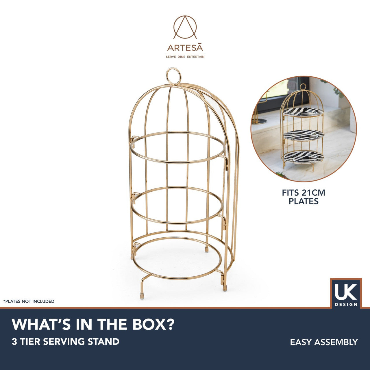 Artesà Three Tier Bird Cage Serving Stand