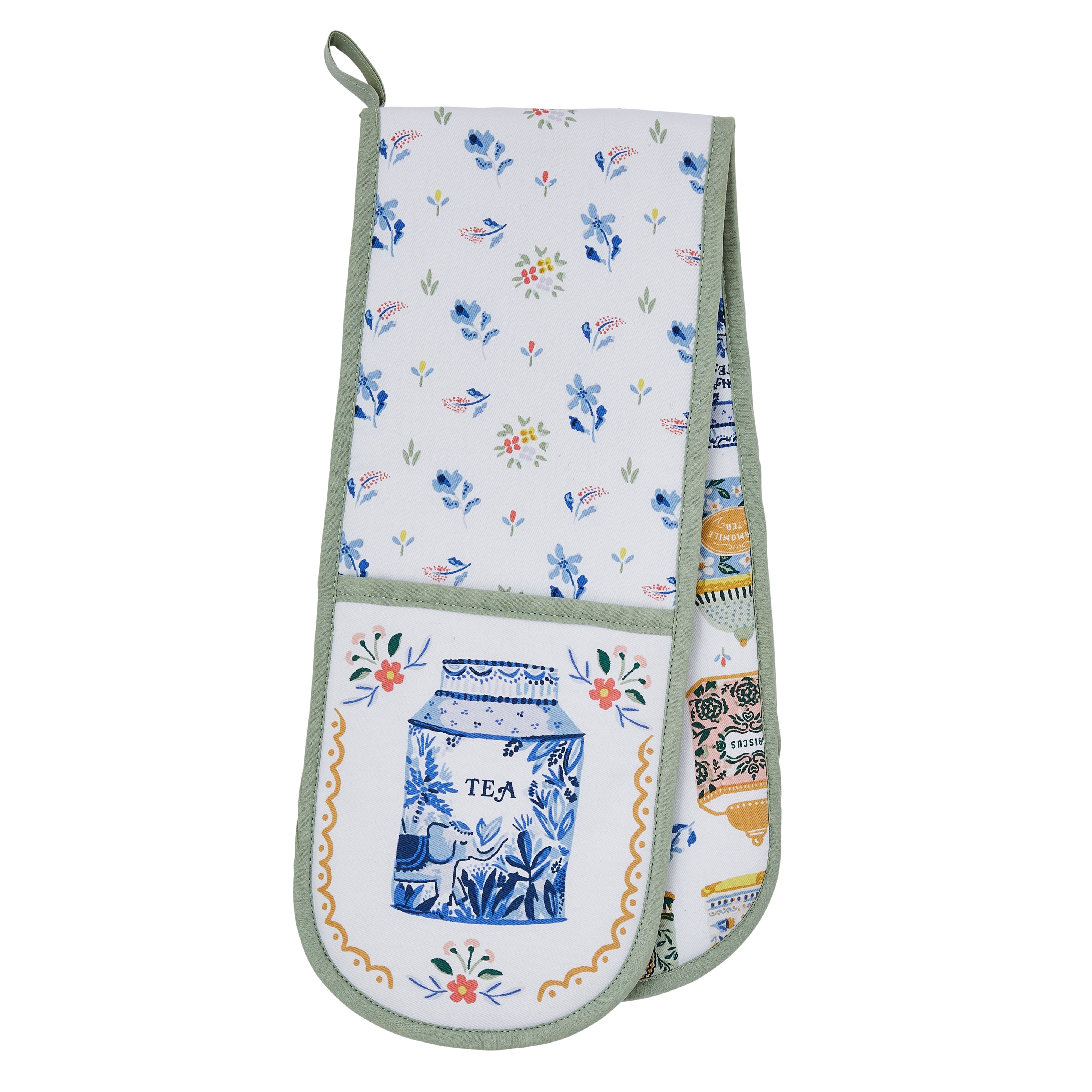 Ulster Weavers Tea Tins Double Oven Glove Multi-Coloured