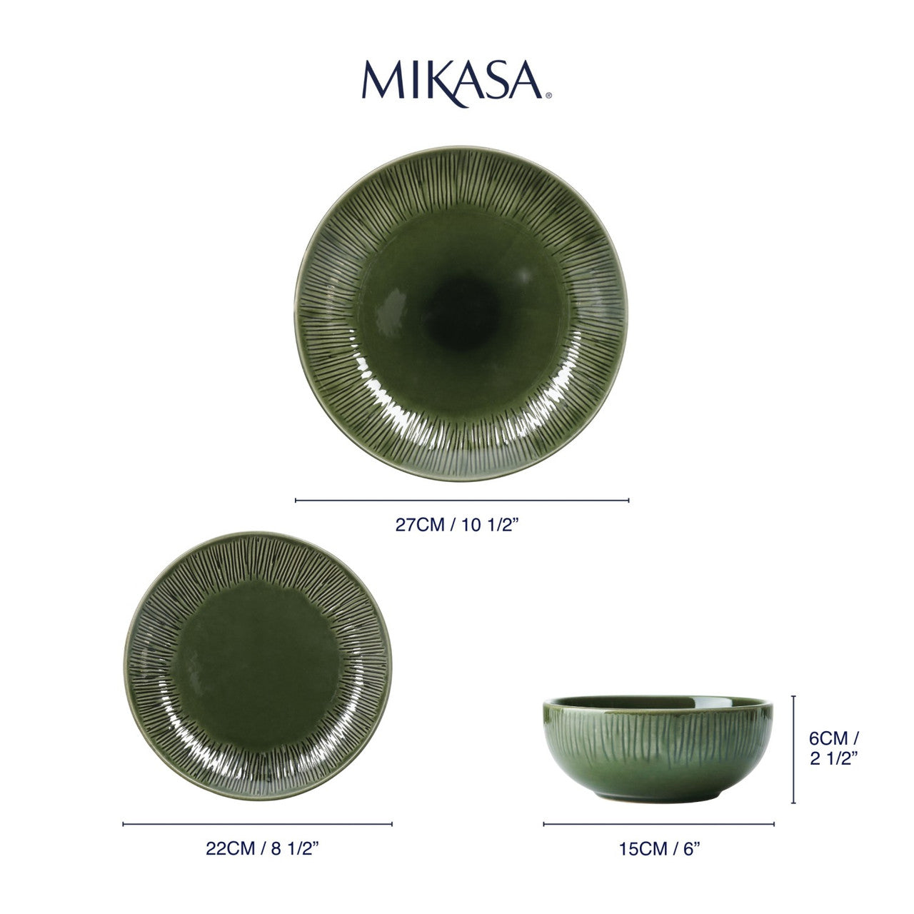 Mikasa Jardin Stoneware Dinner Set 12 Piece (Green)