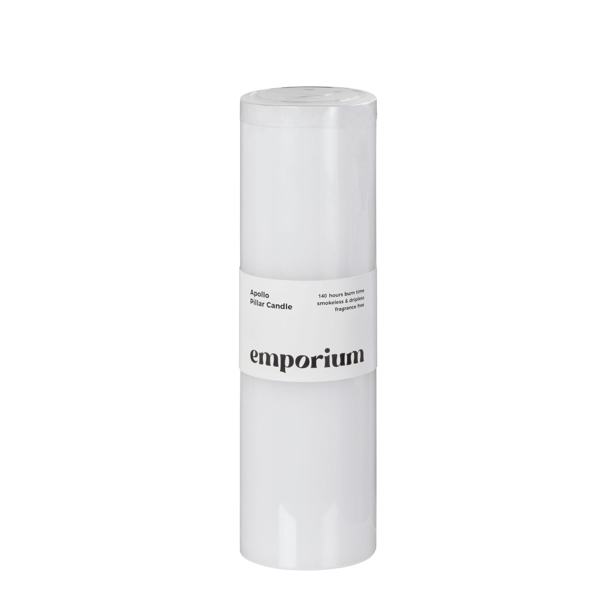 Emporium Apollo Pillar Candle 25cm White