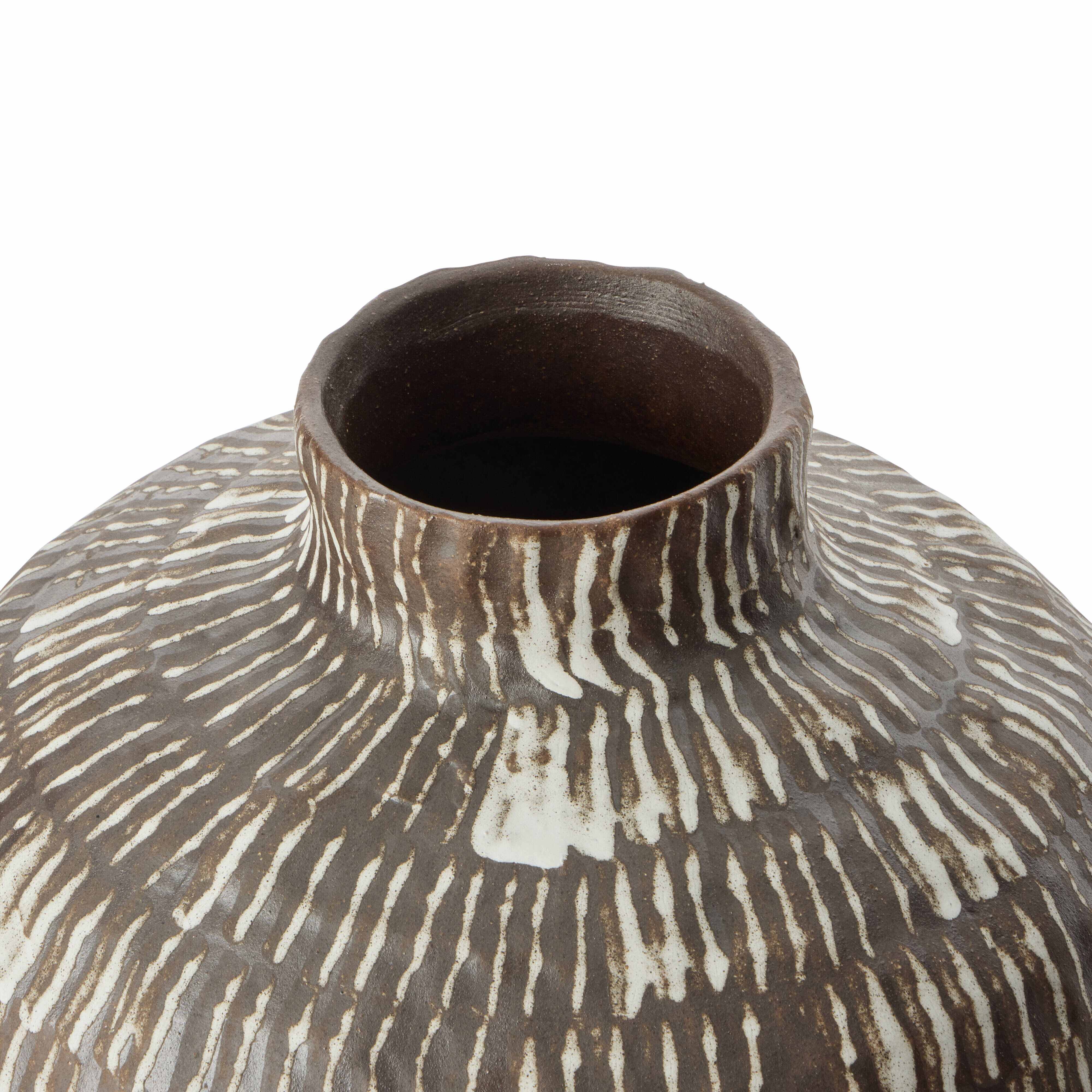 Grand Designs Arbor Ribbed Vase Brown & White