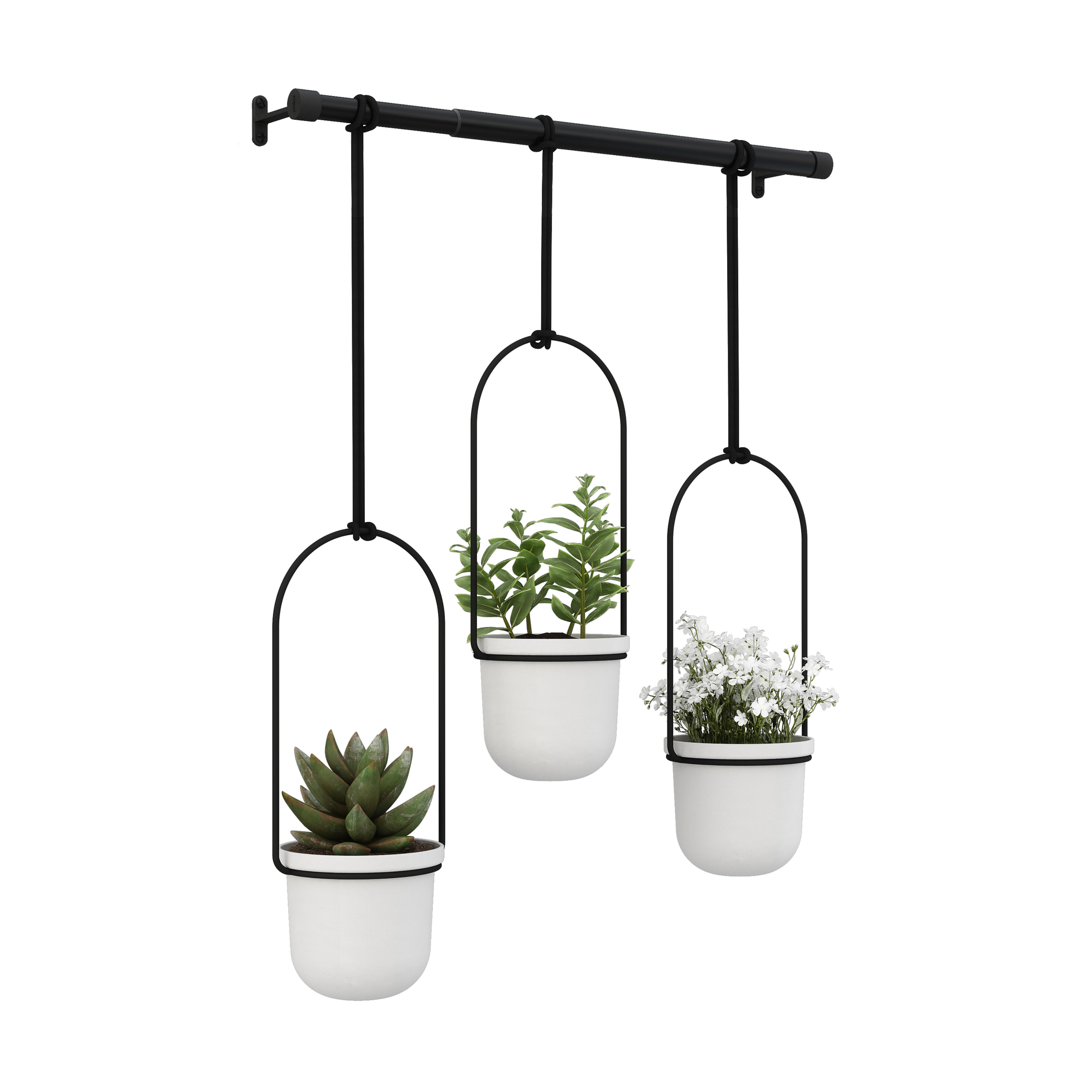 Umbra Triflora Hanging Planter White & Black