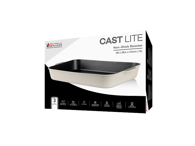 Maxwell & Williams Cast Lite Non-Stick Roaster Black 38 x 28.4 x 5.5cm